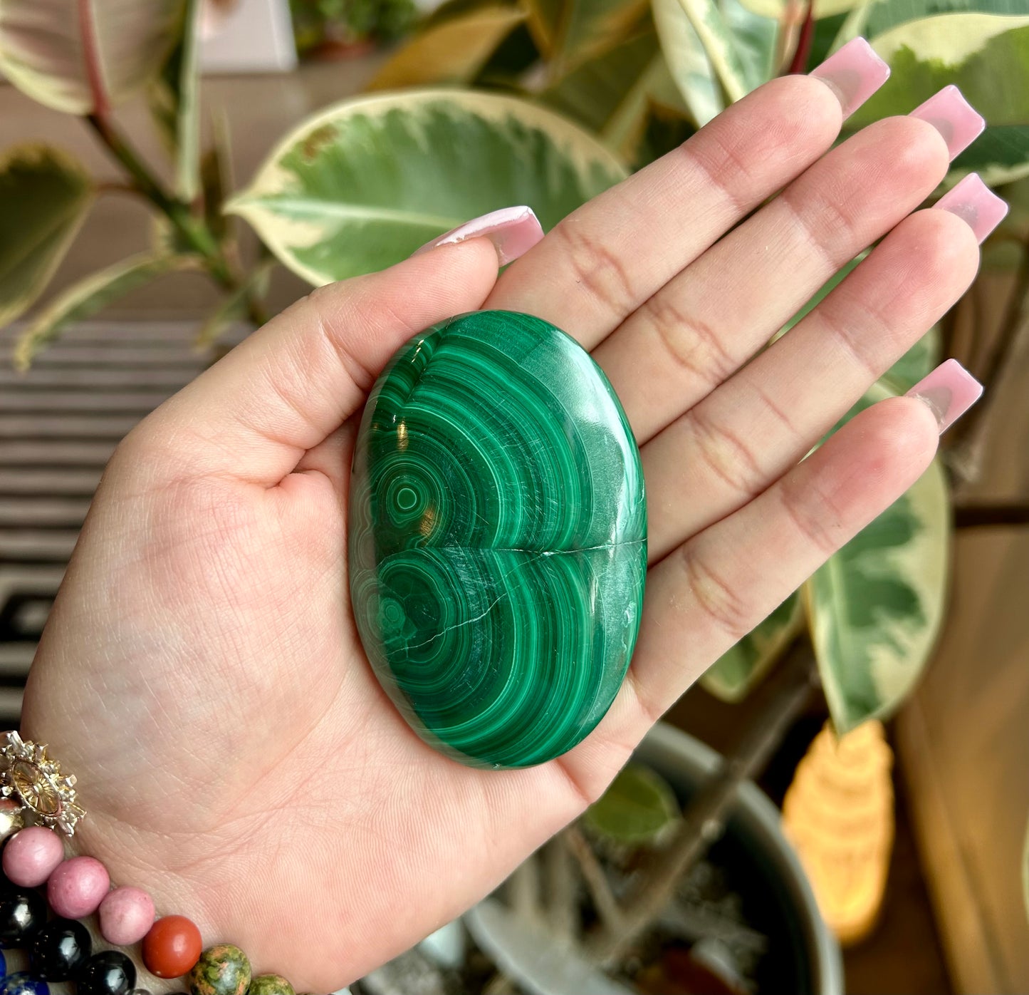 Malachite Palm Stone