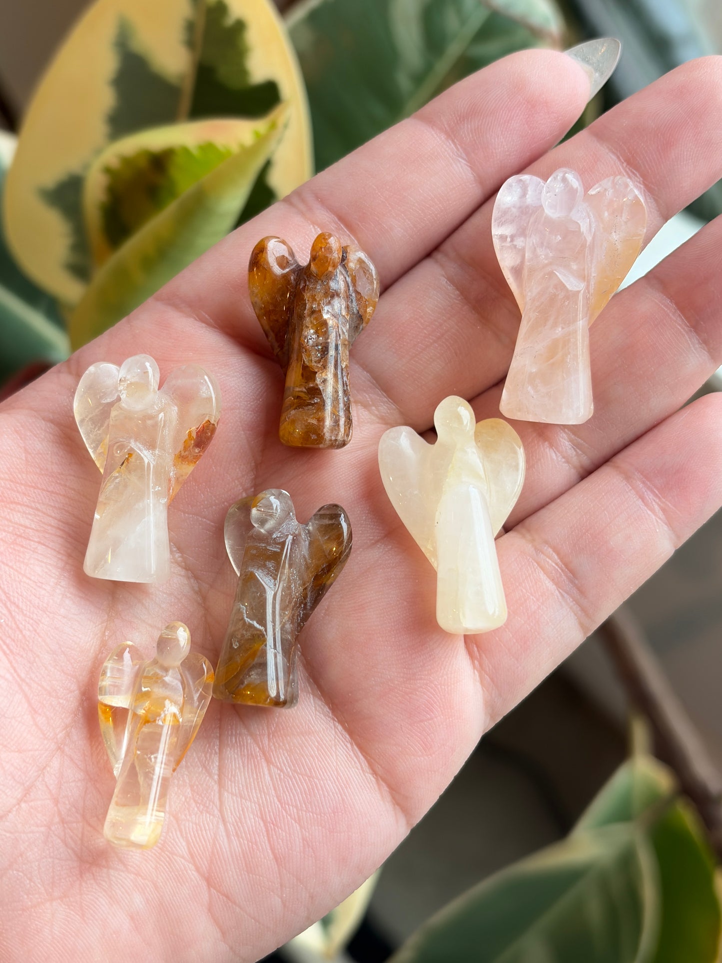 Mini Golden Healer With Rose Quartz Angels