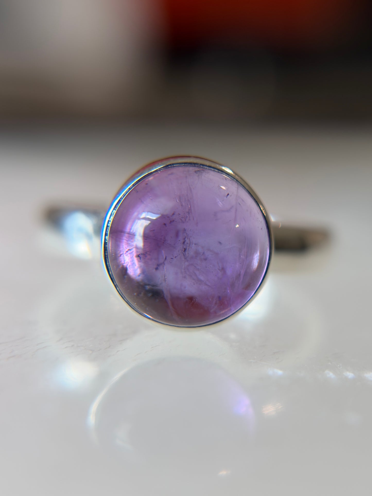 Amethyst Ring Size 8 Sterling Silver