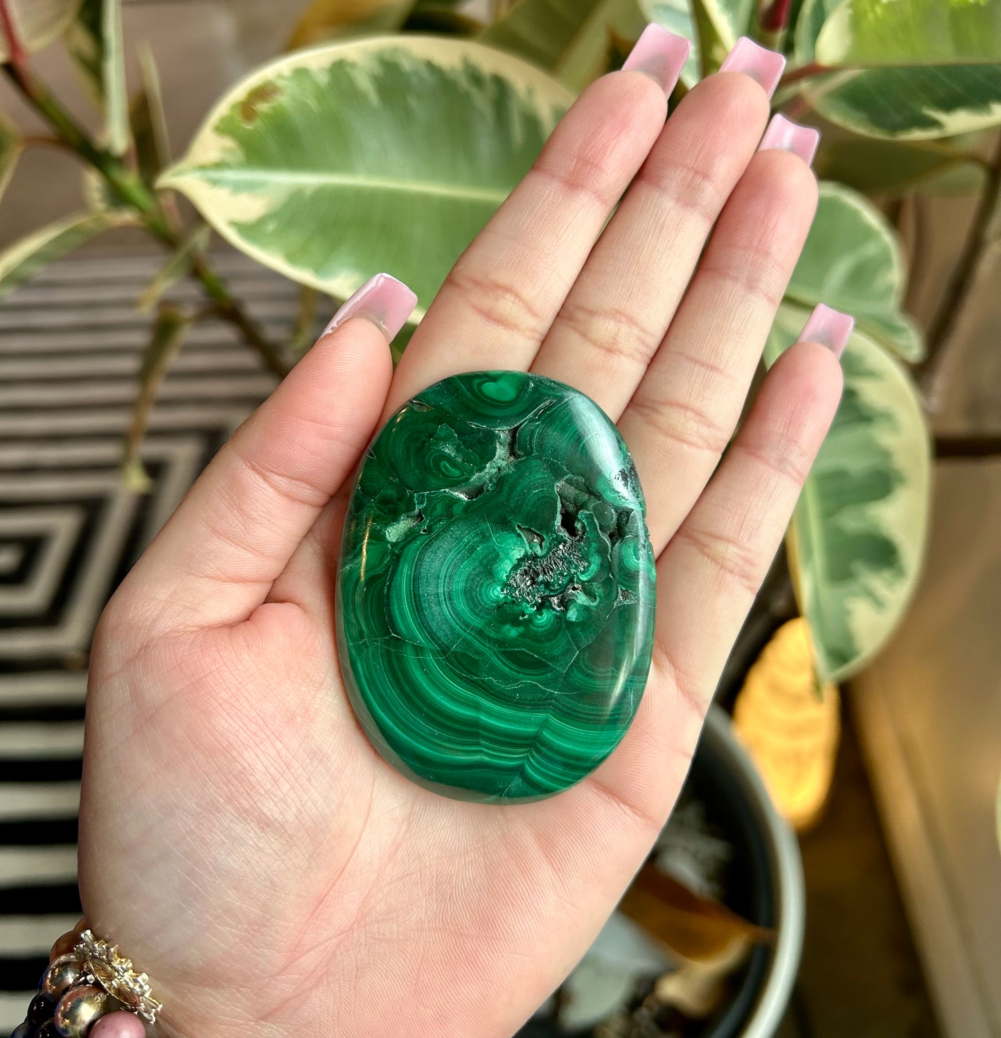 Malachite Palm Stone