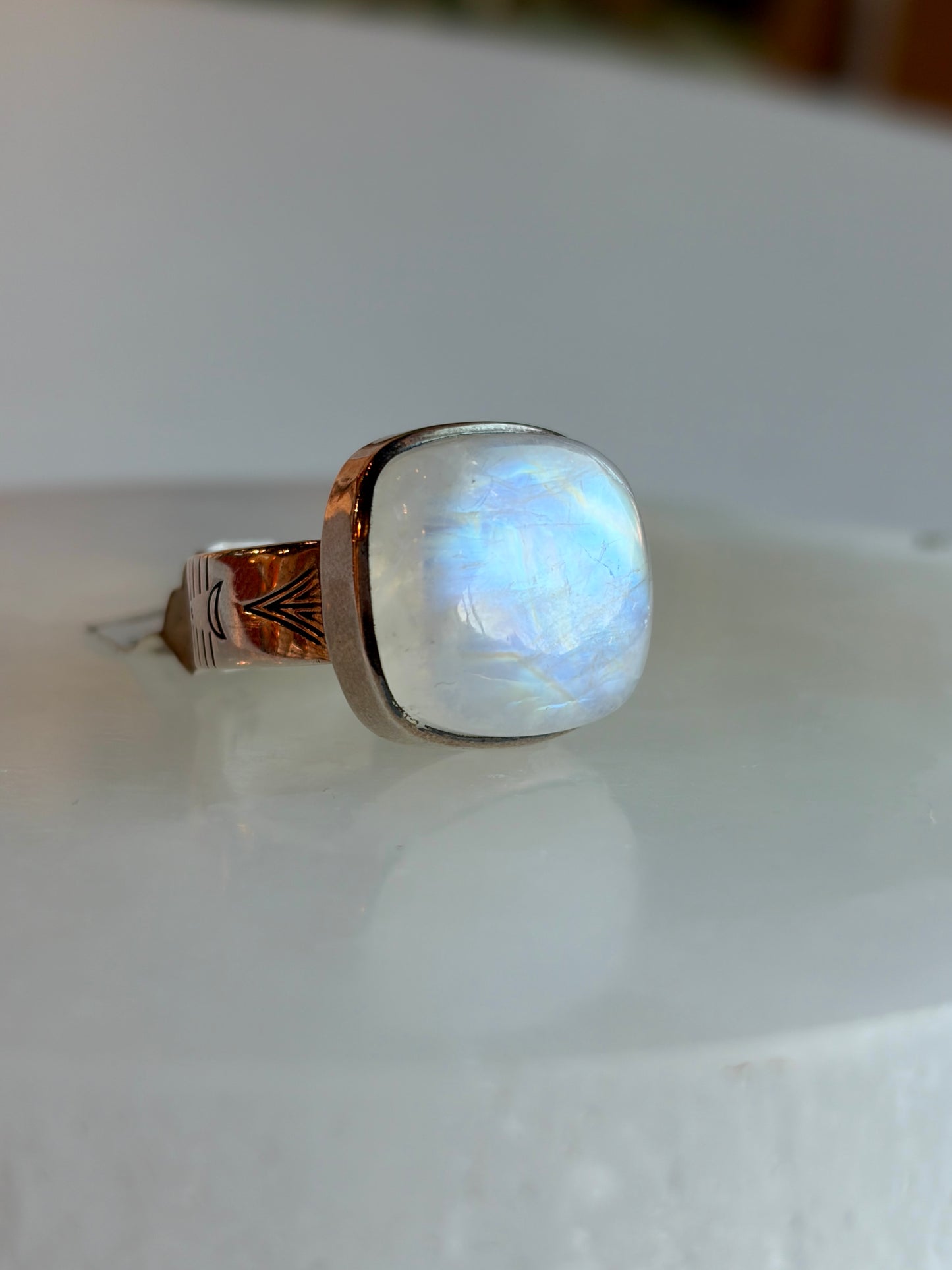 Rainbow Moonstone Ring Size 7