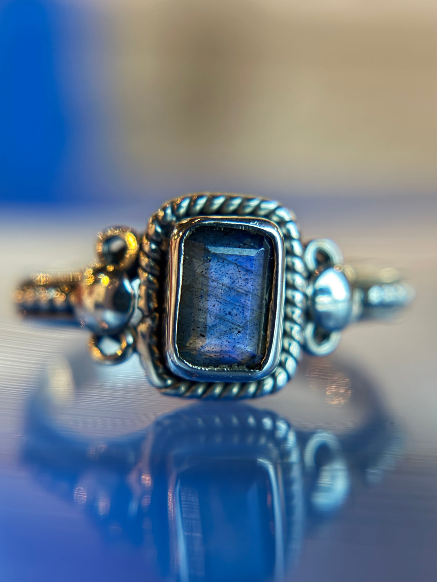 Labradorite Ring Size 6 Sterling Silver