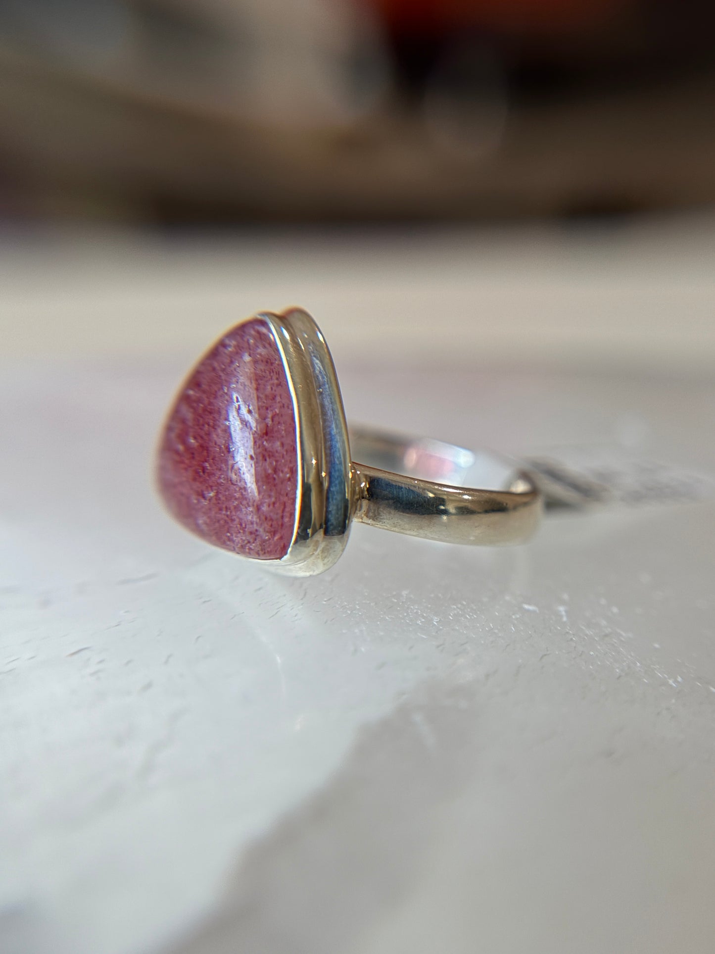 Strawberry Quartz from Russia Ring Size 11