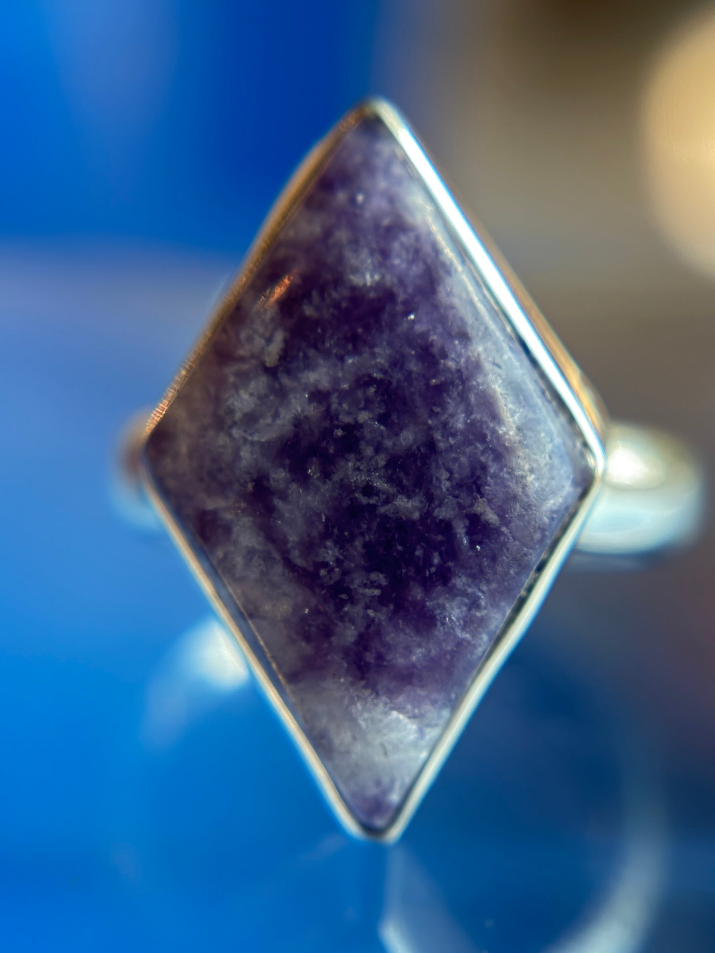 Lepidolite Ring Size 5 Sterling Silver