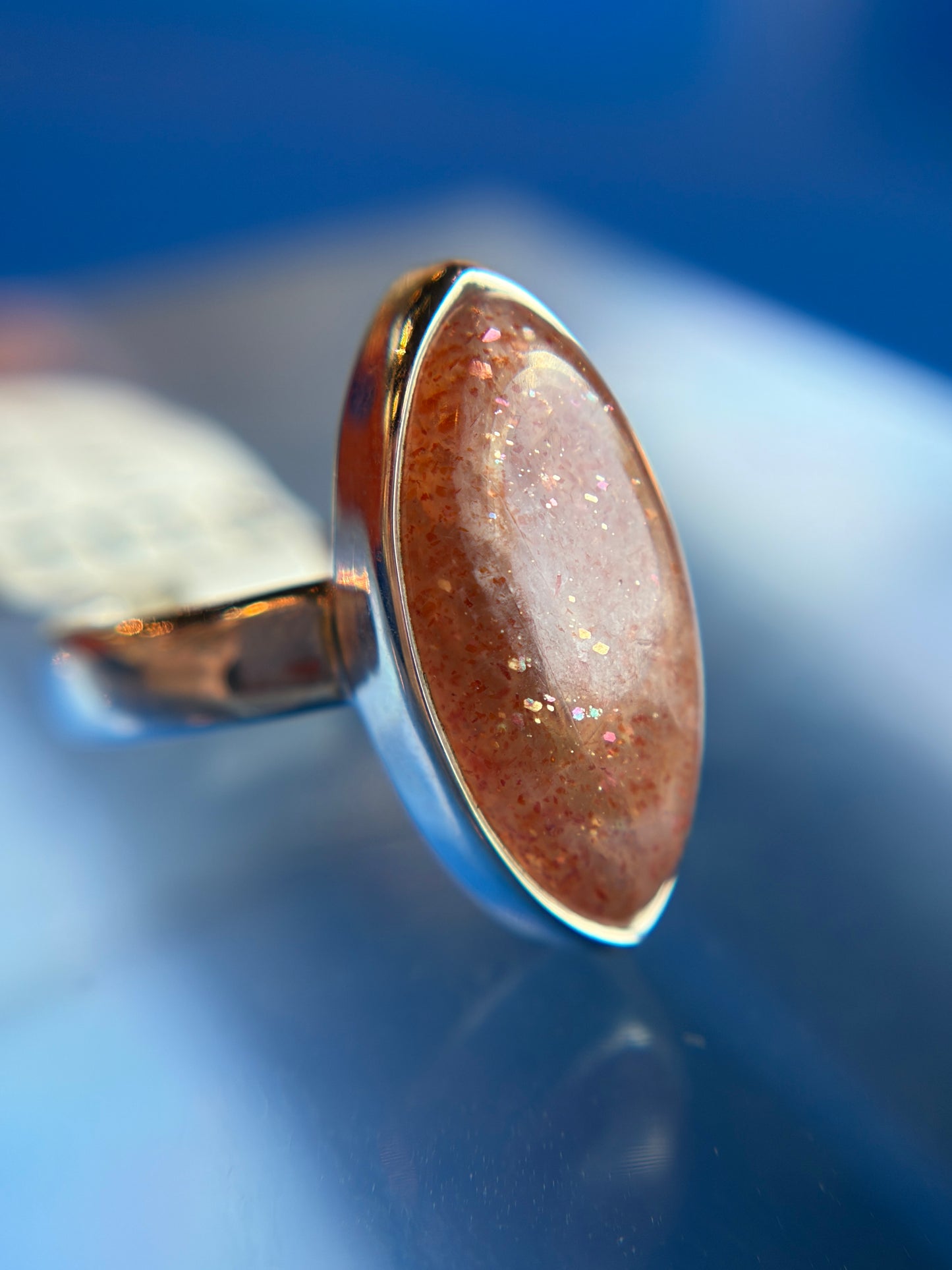 Sunstone Ring Size 5 Sterling Silver