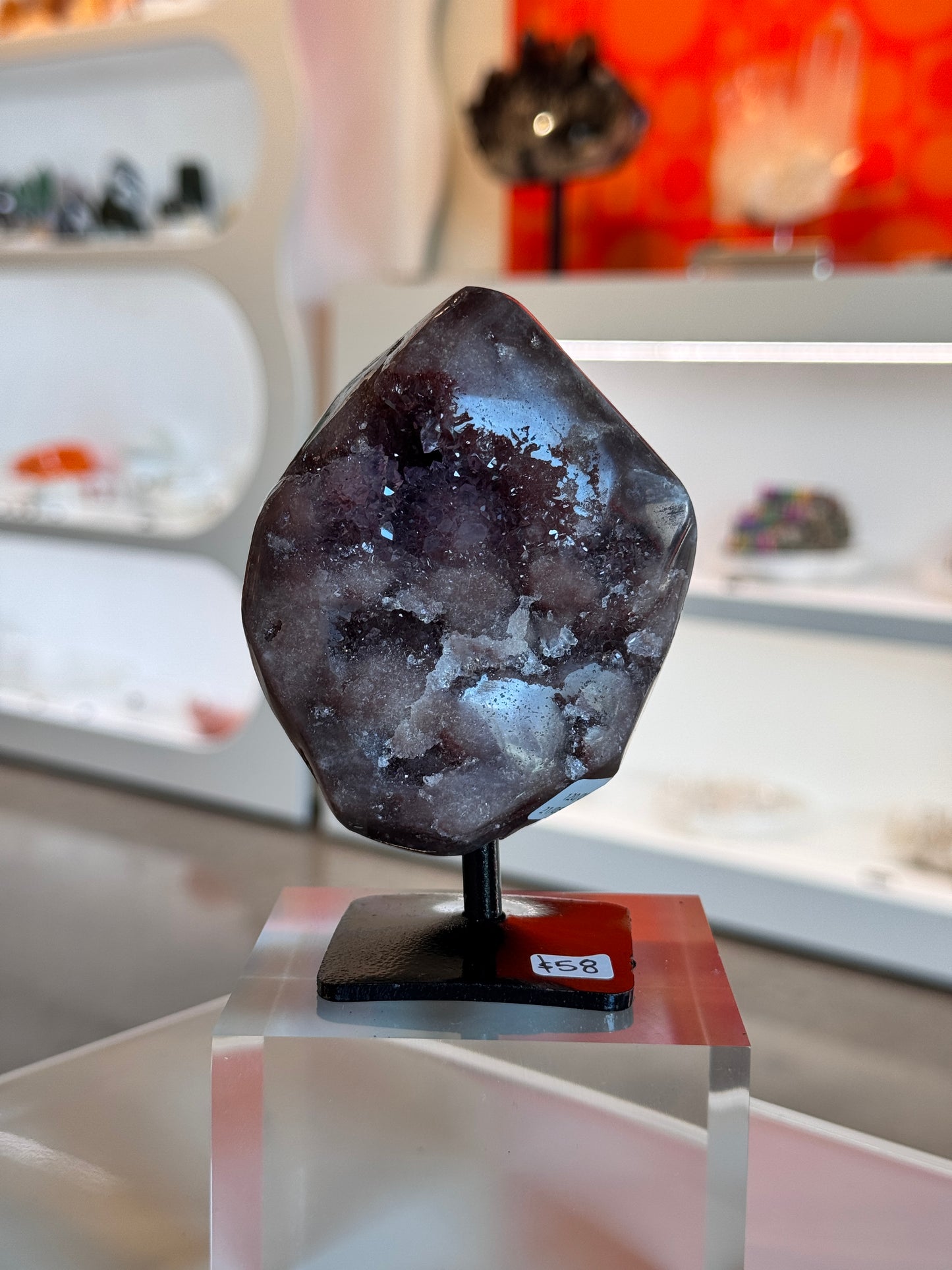 Small Pink Amethyst on a stand