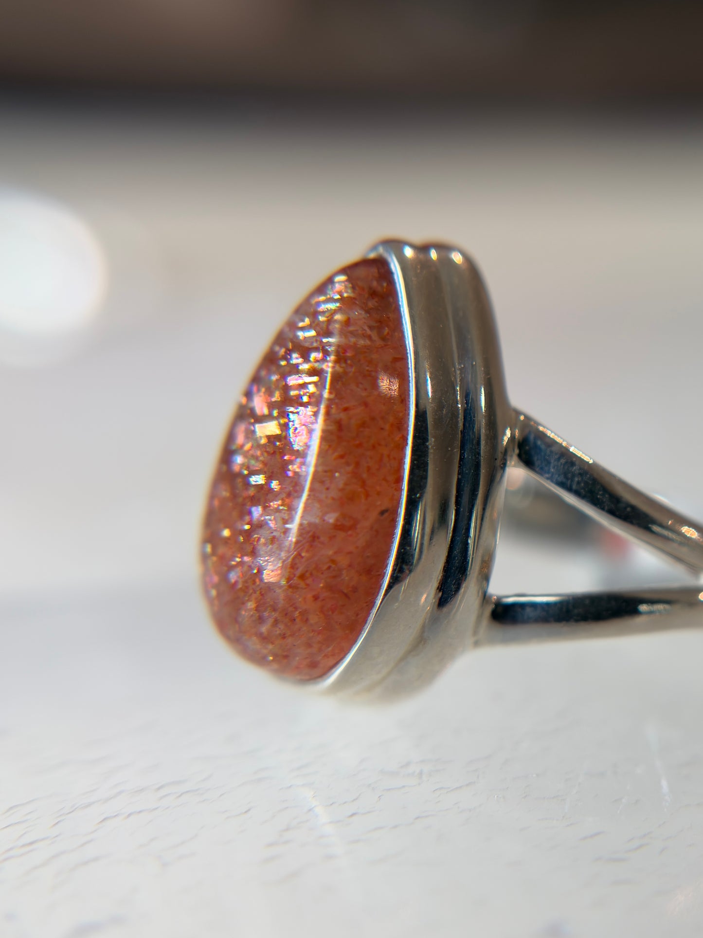 Sunstone Ring Size 5 Sterling Silver