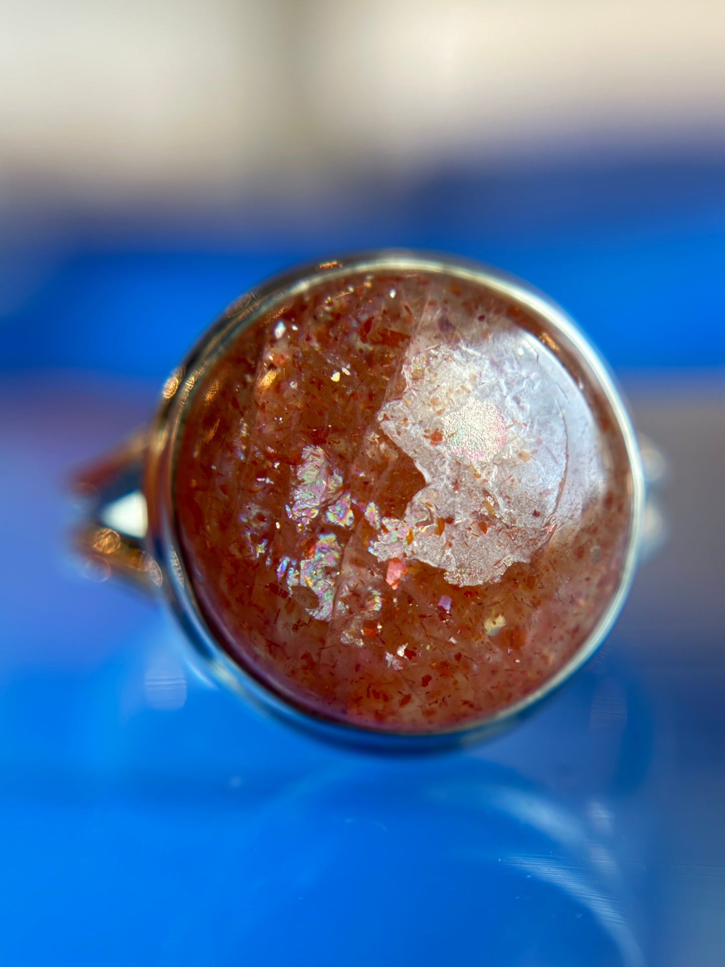 Sunstone Ring Size 10 Sterling Silver