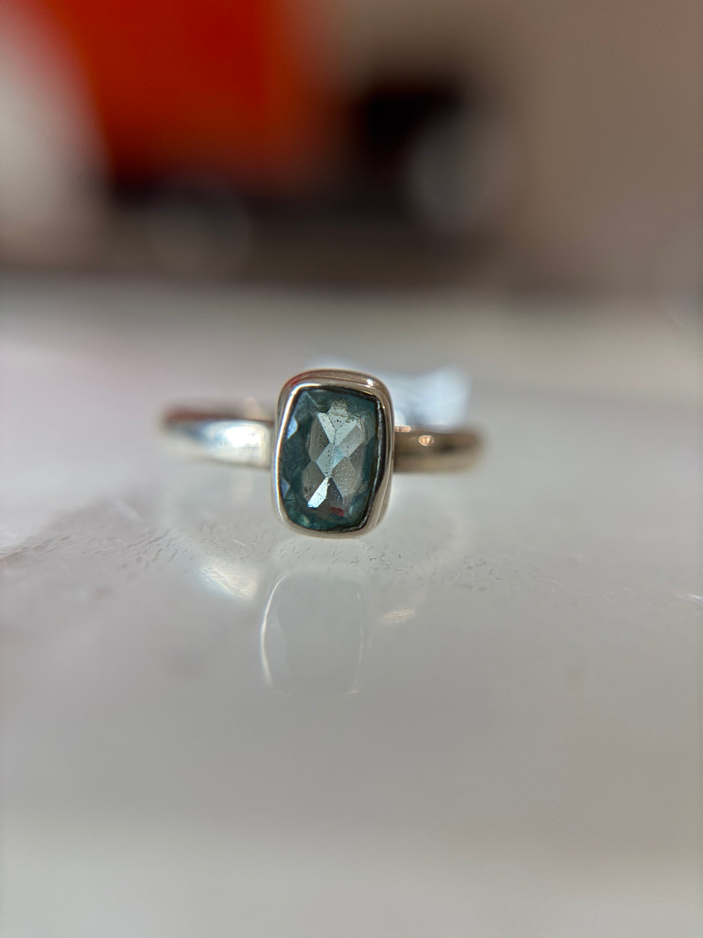 Blue Apatite Ring Size 7 Sterling Silver