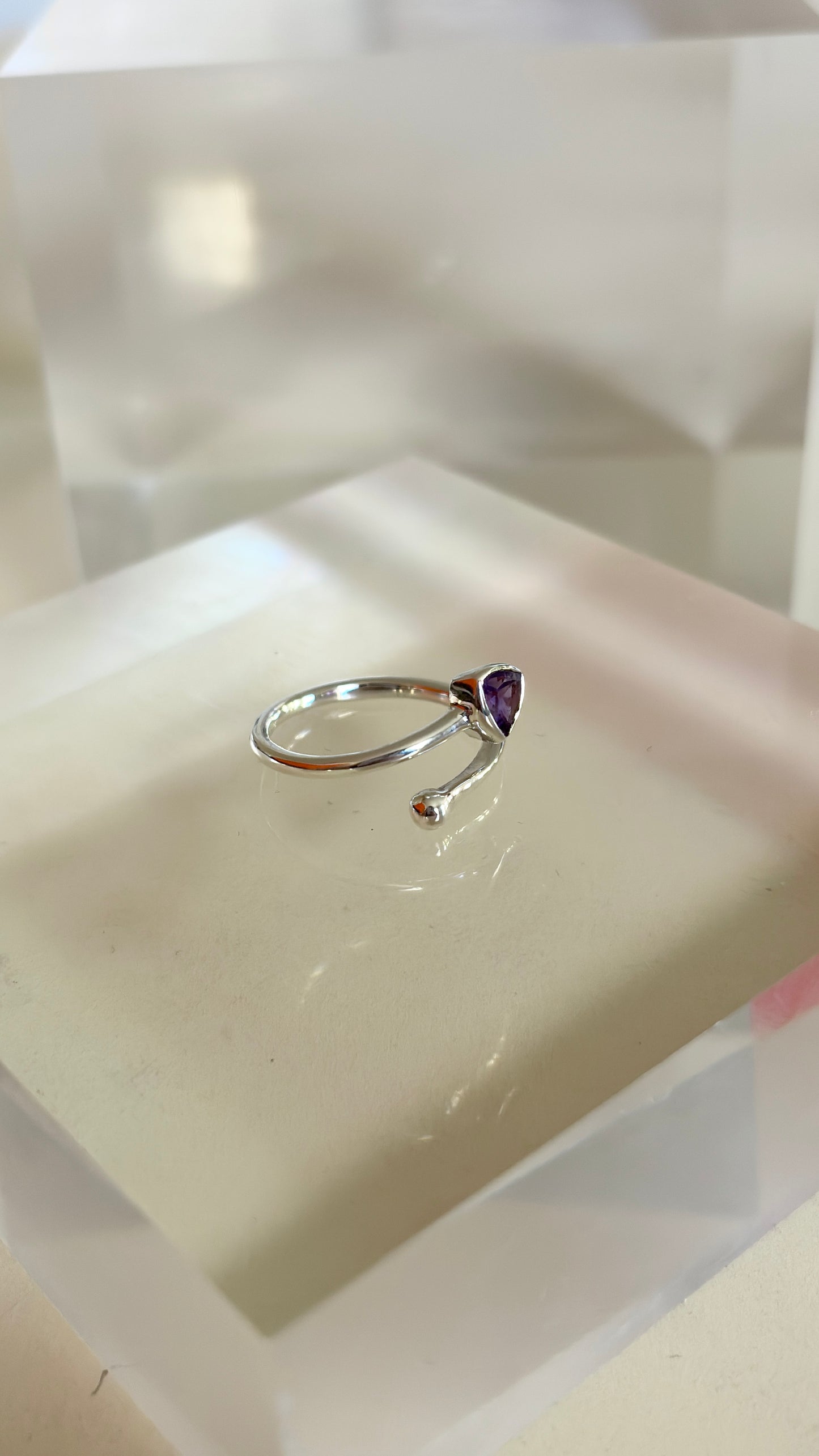 Amethyst Adjustable Ring Size 6-8