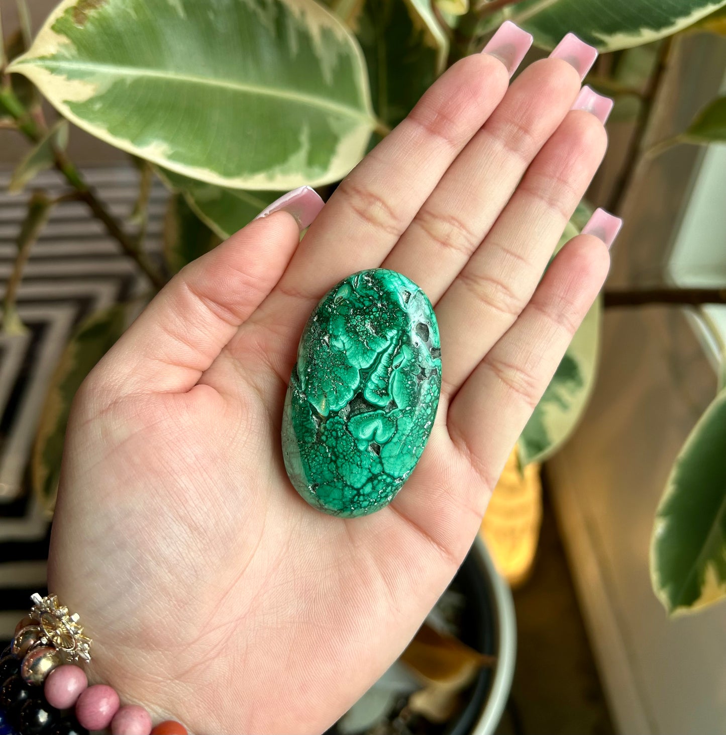 Malachite Palm Stone