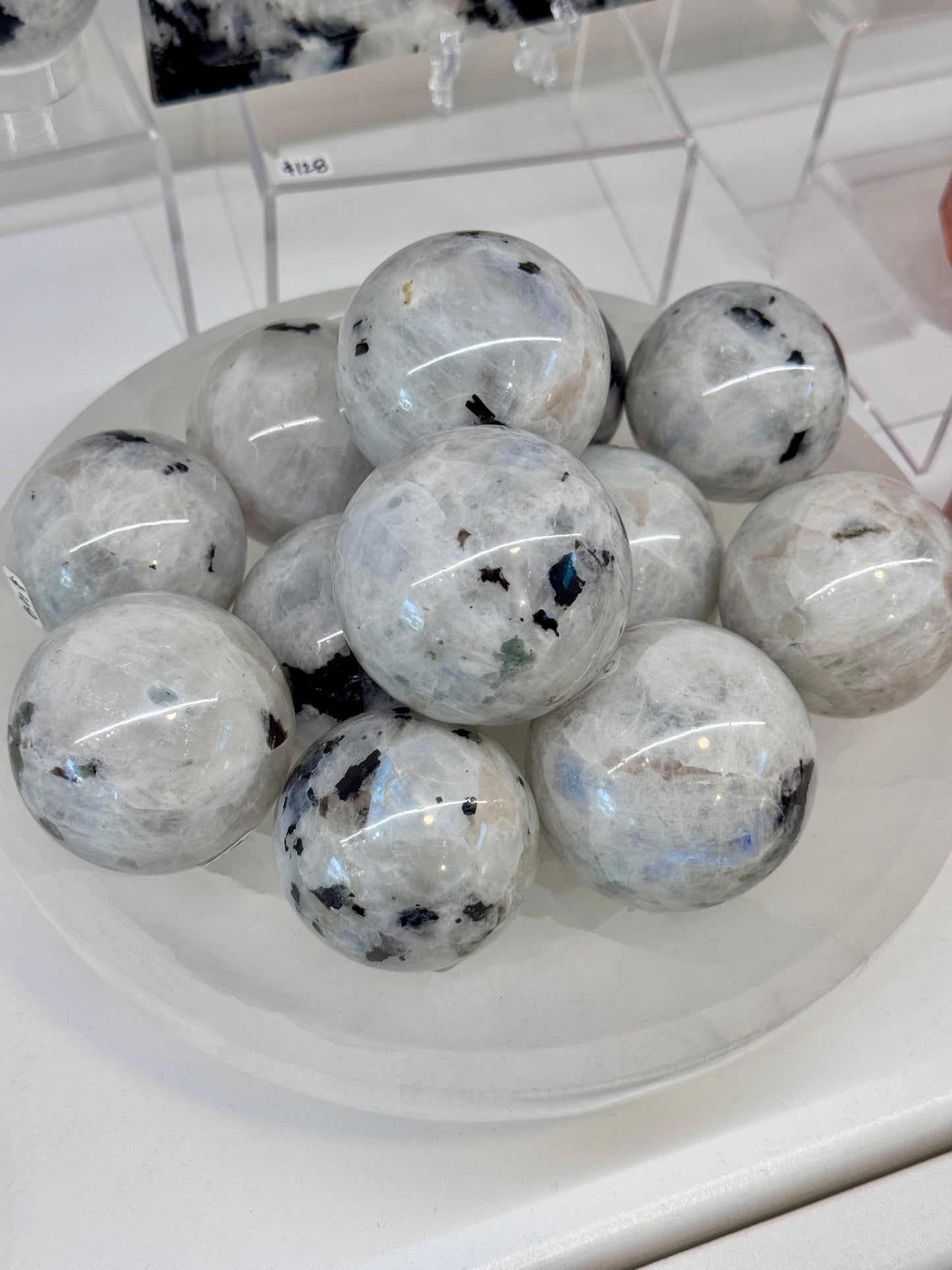Rainbow Moonstone Spheres