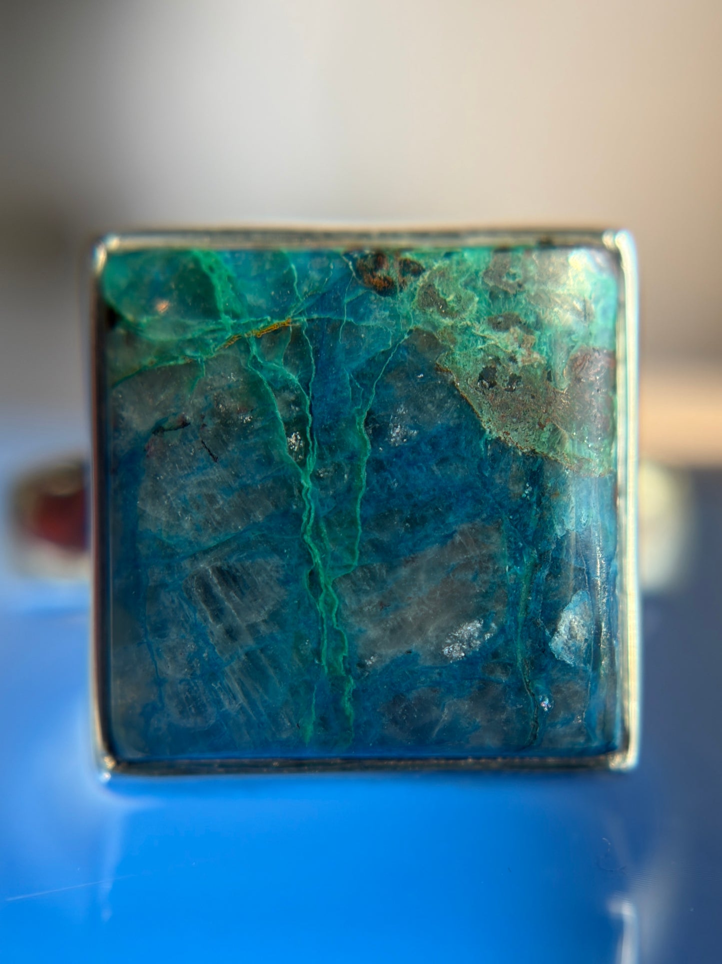 Shattuckite Ring Size 5 Sterling Silver