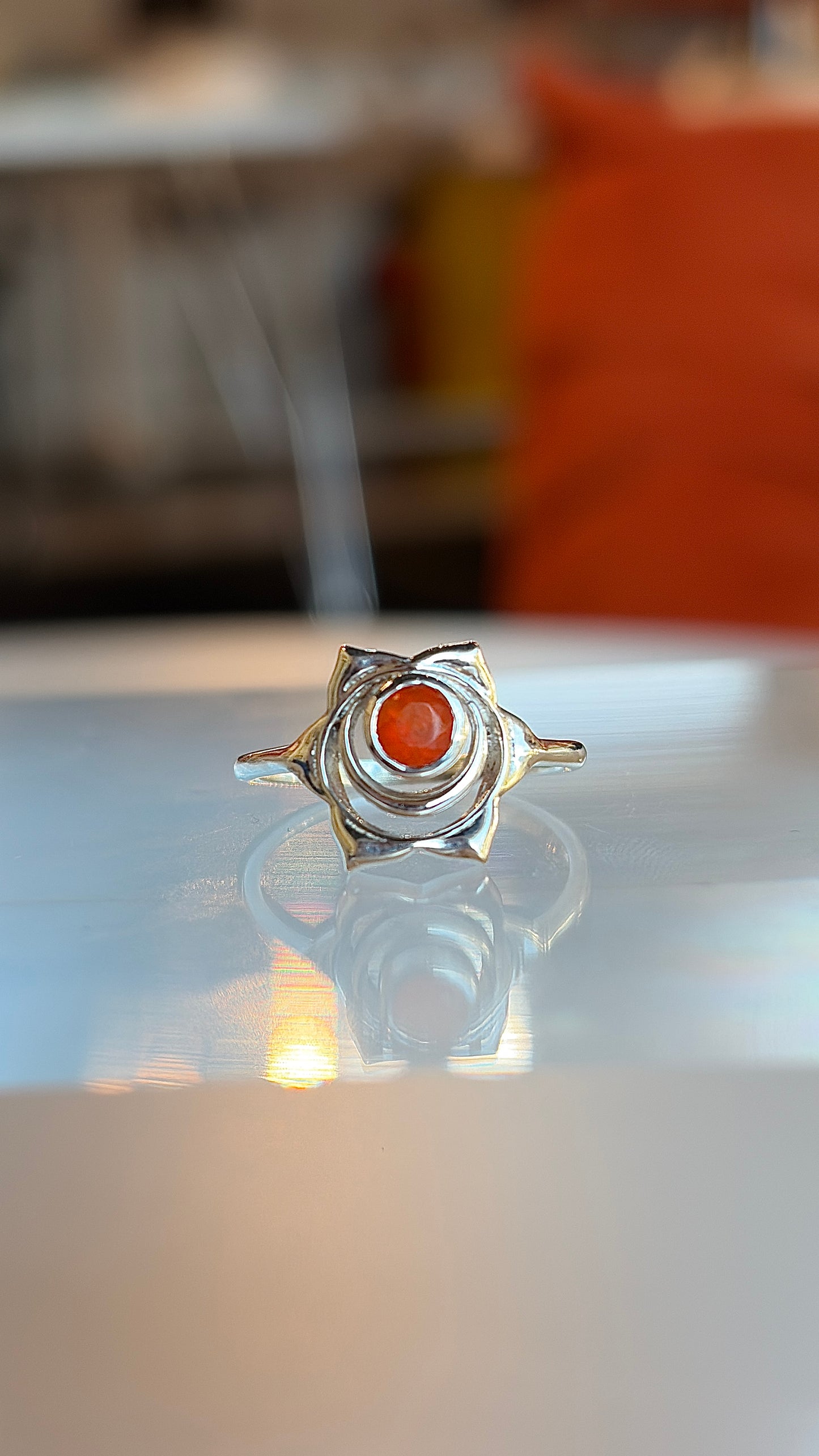 Sacral Chakra Carnelian Ring size 7