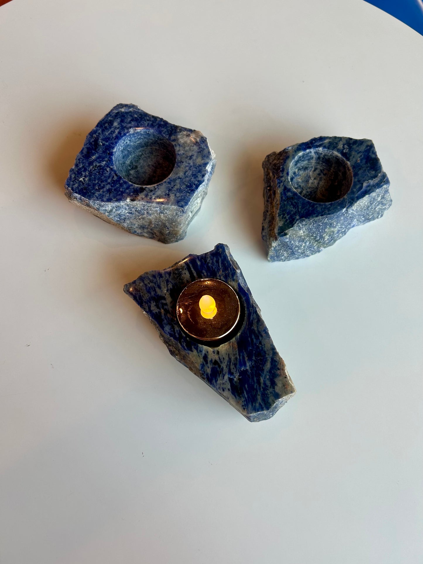 Sodalite Candle Holder