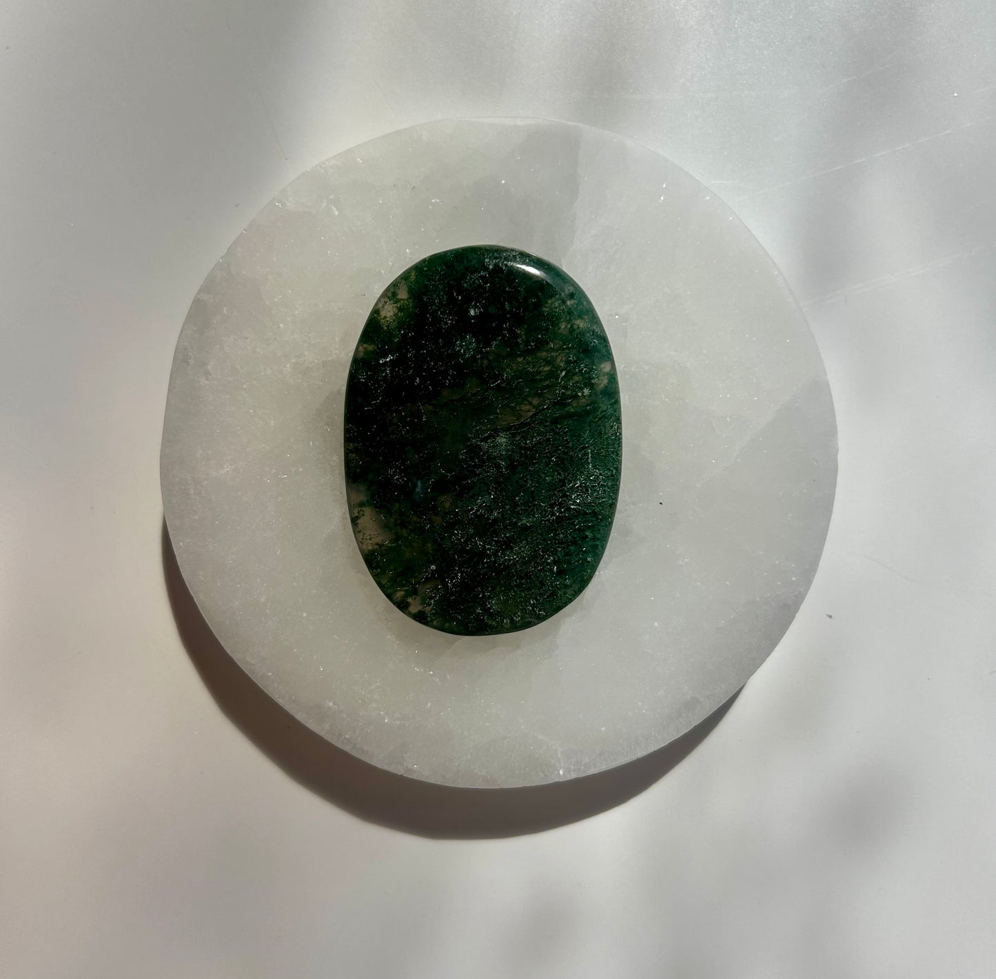Moss Agate Palm Stone