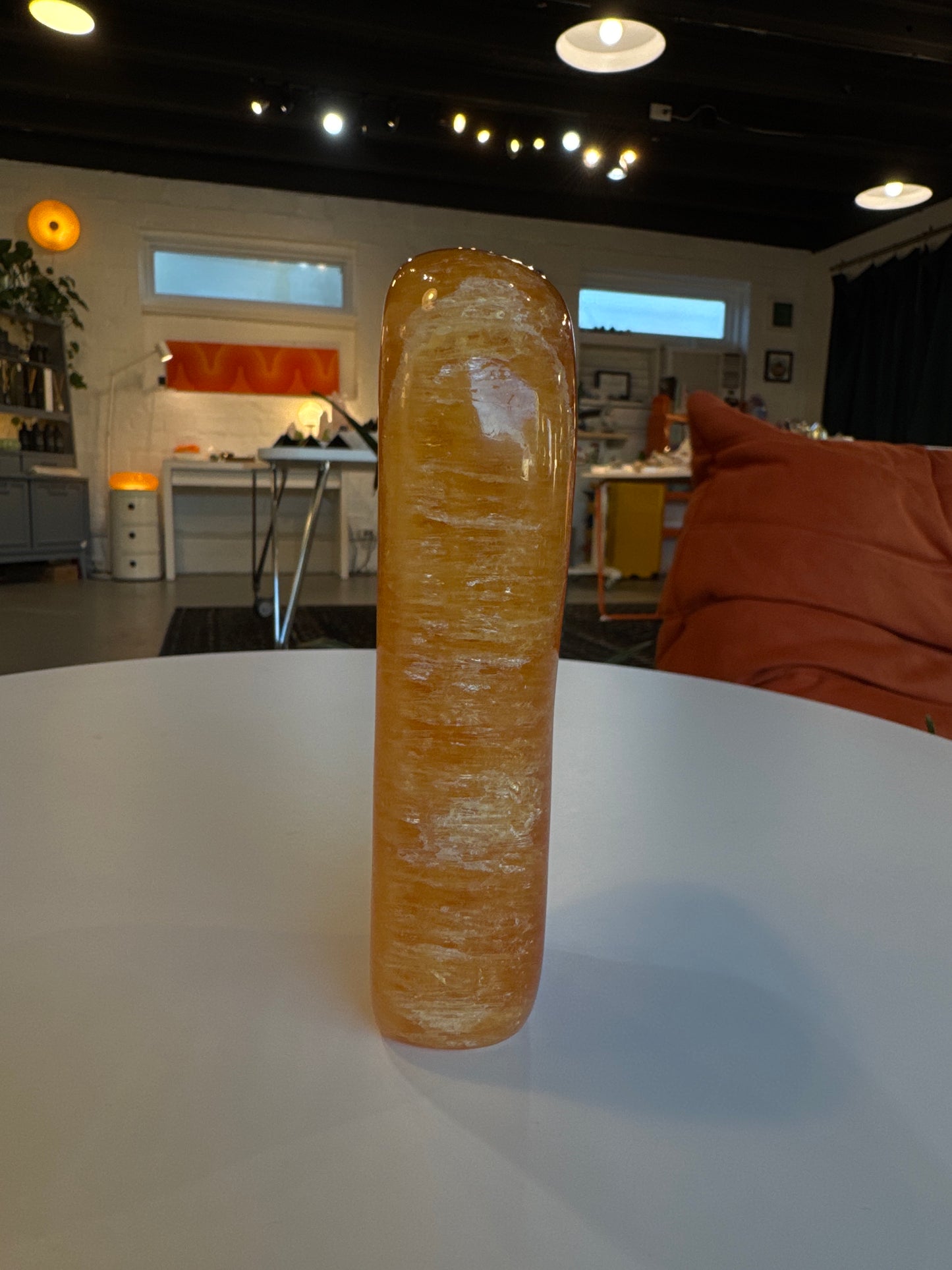 Polished Orange Calcite Freeform