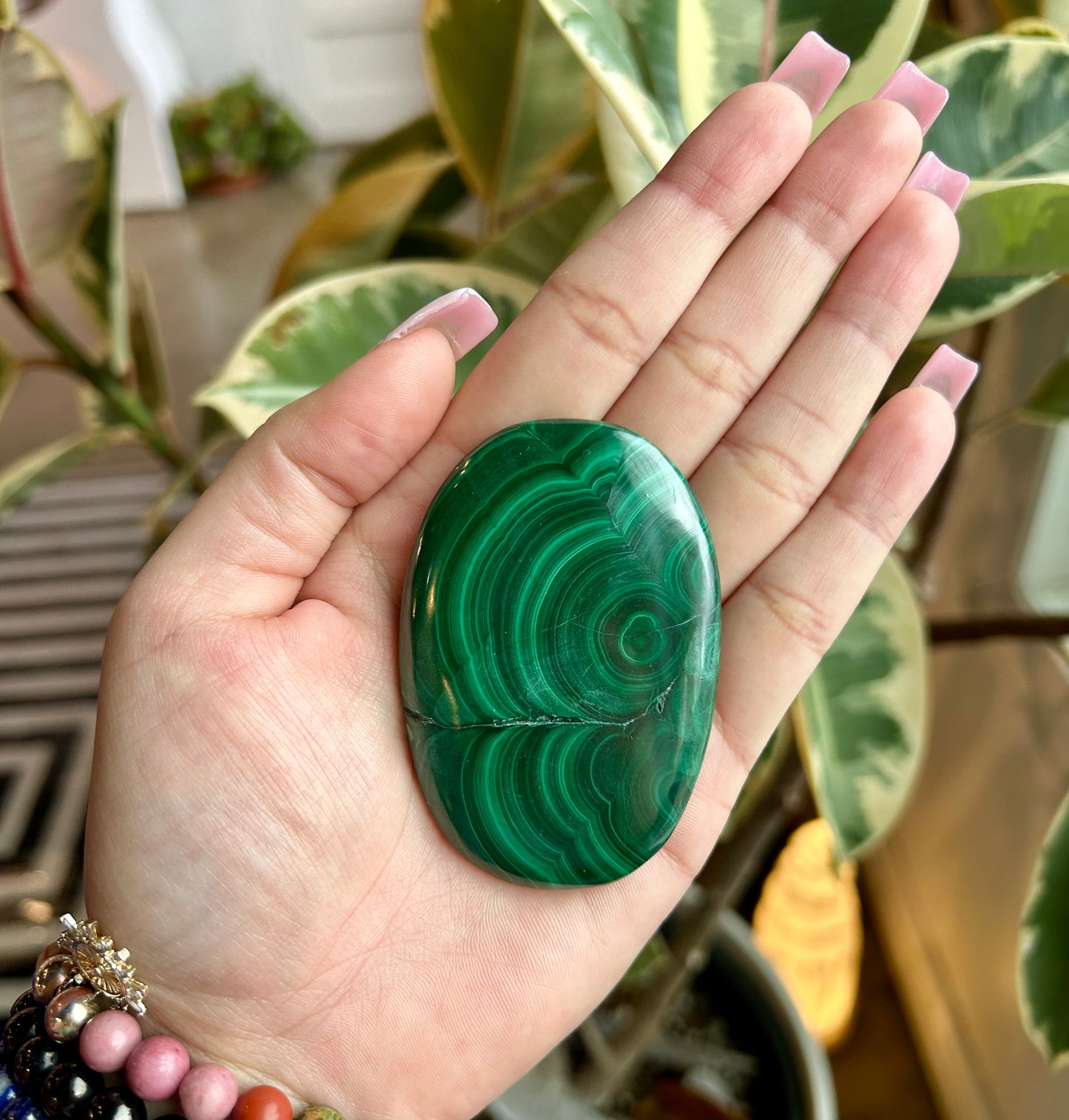 Malachite Palm Stone