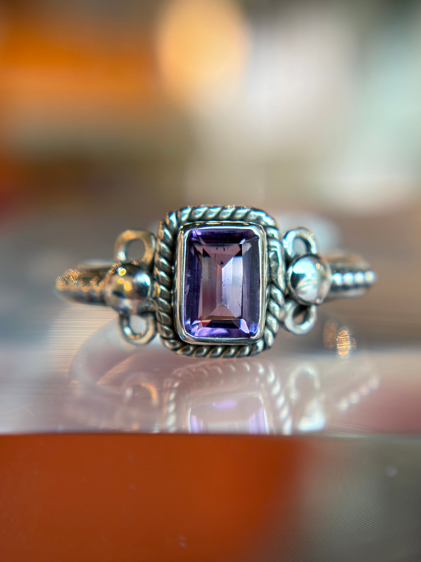 Amethyst Ring Sterling Silver