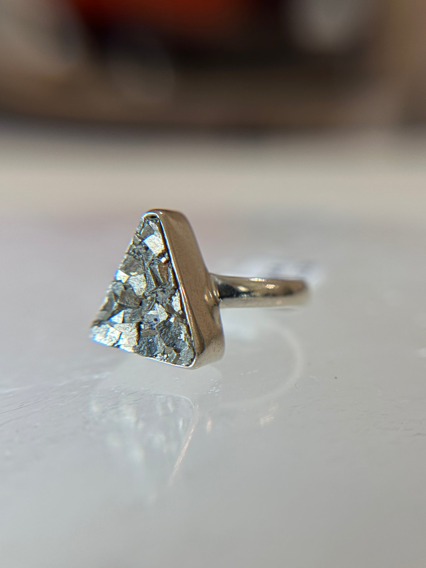 Sterling Silver Pyrite Ring Size 7