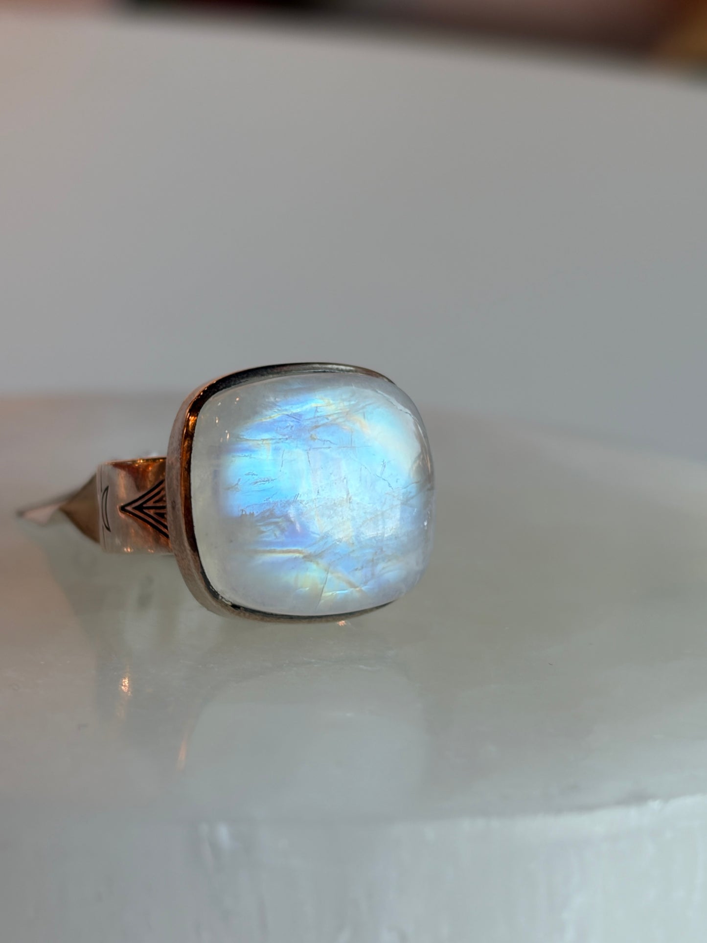 Rainbow Moonstone Ring Size 7