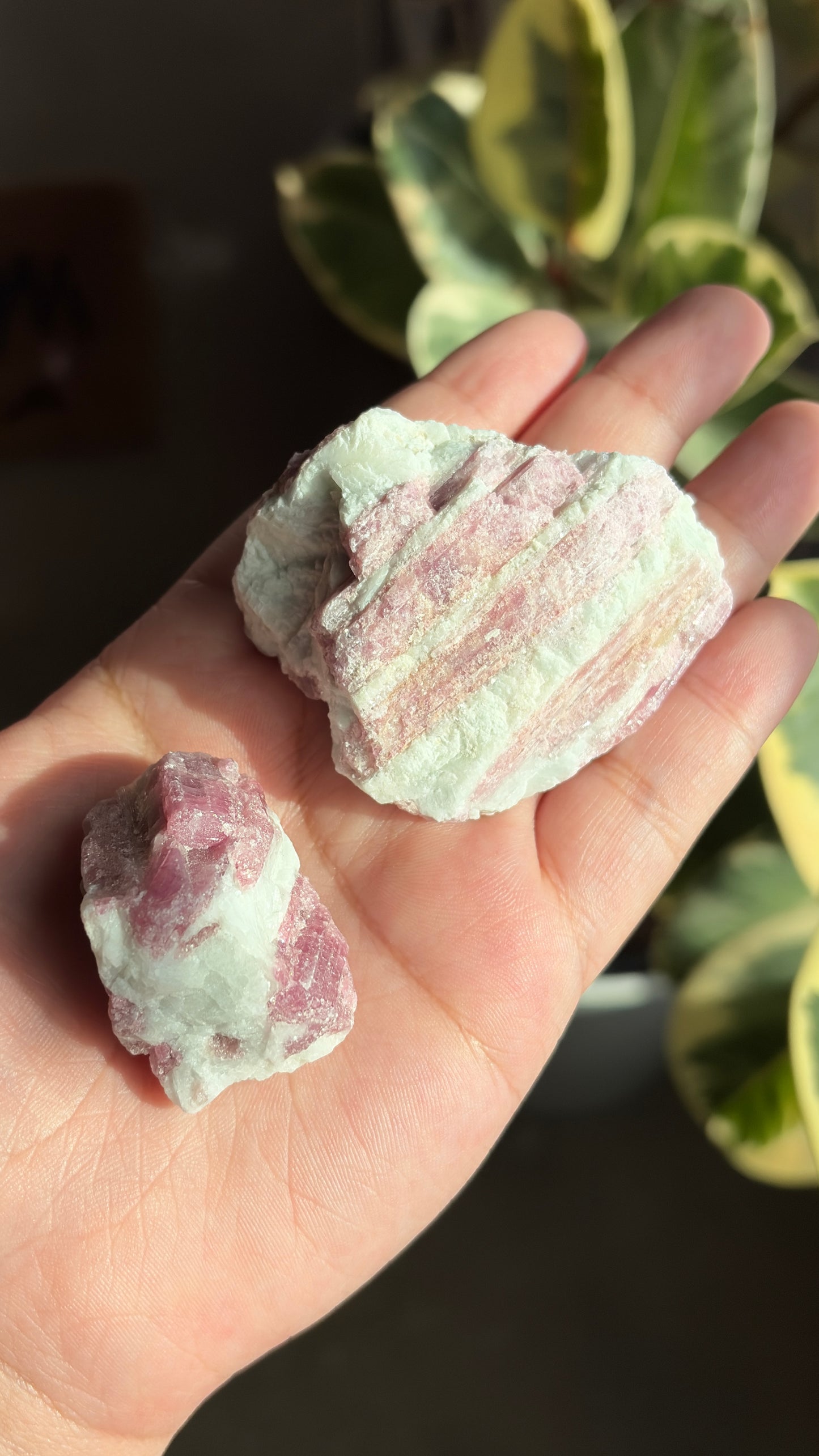 Raw Pink Matrix Tourmaline Chunks
