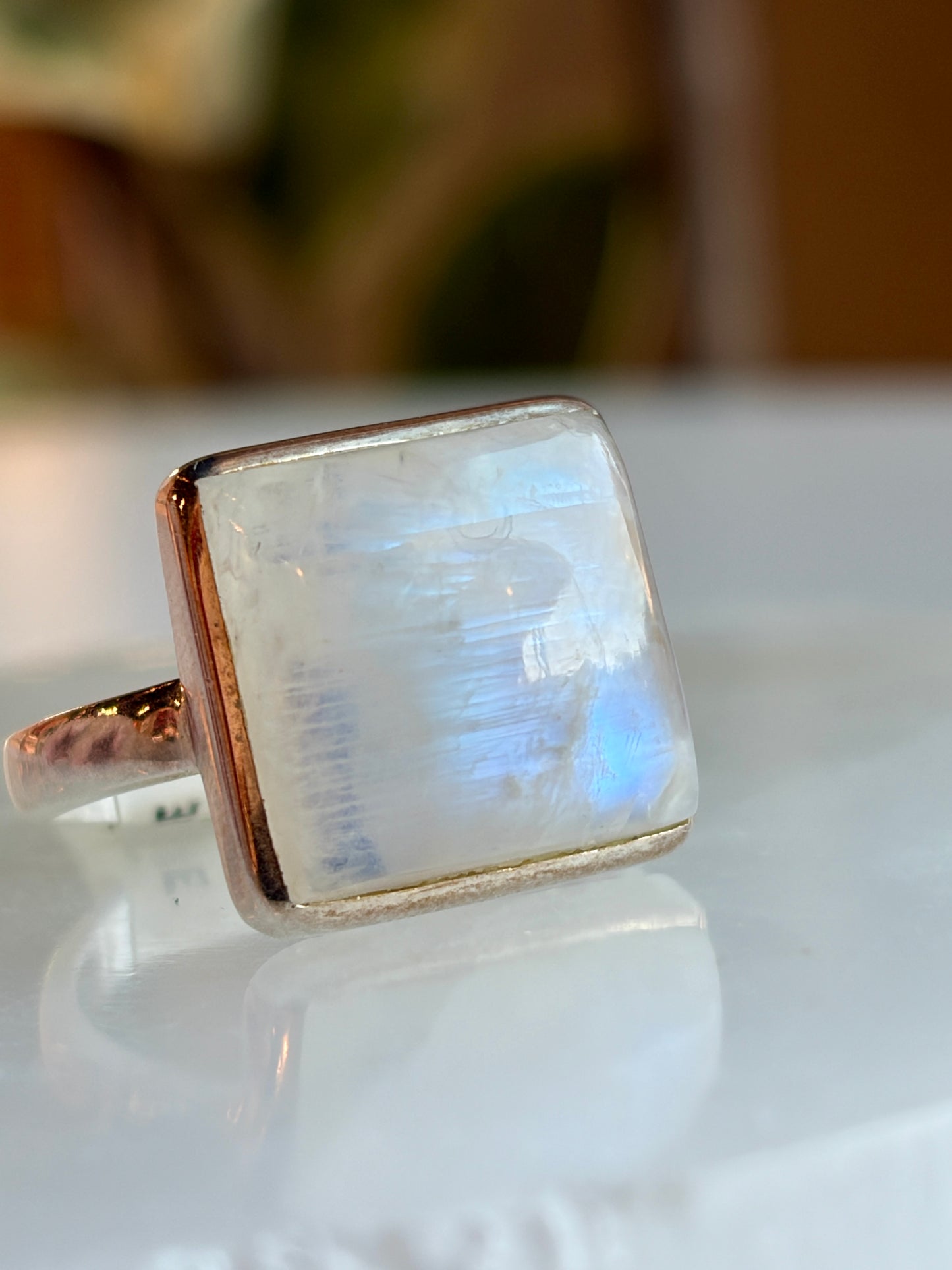 Rainbow Moonstone Ring Size 10