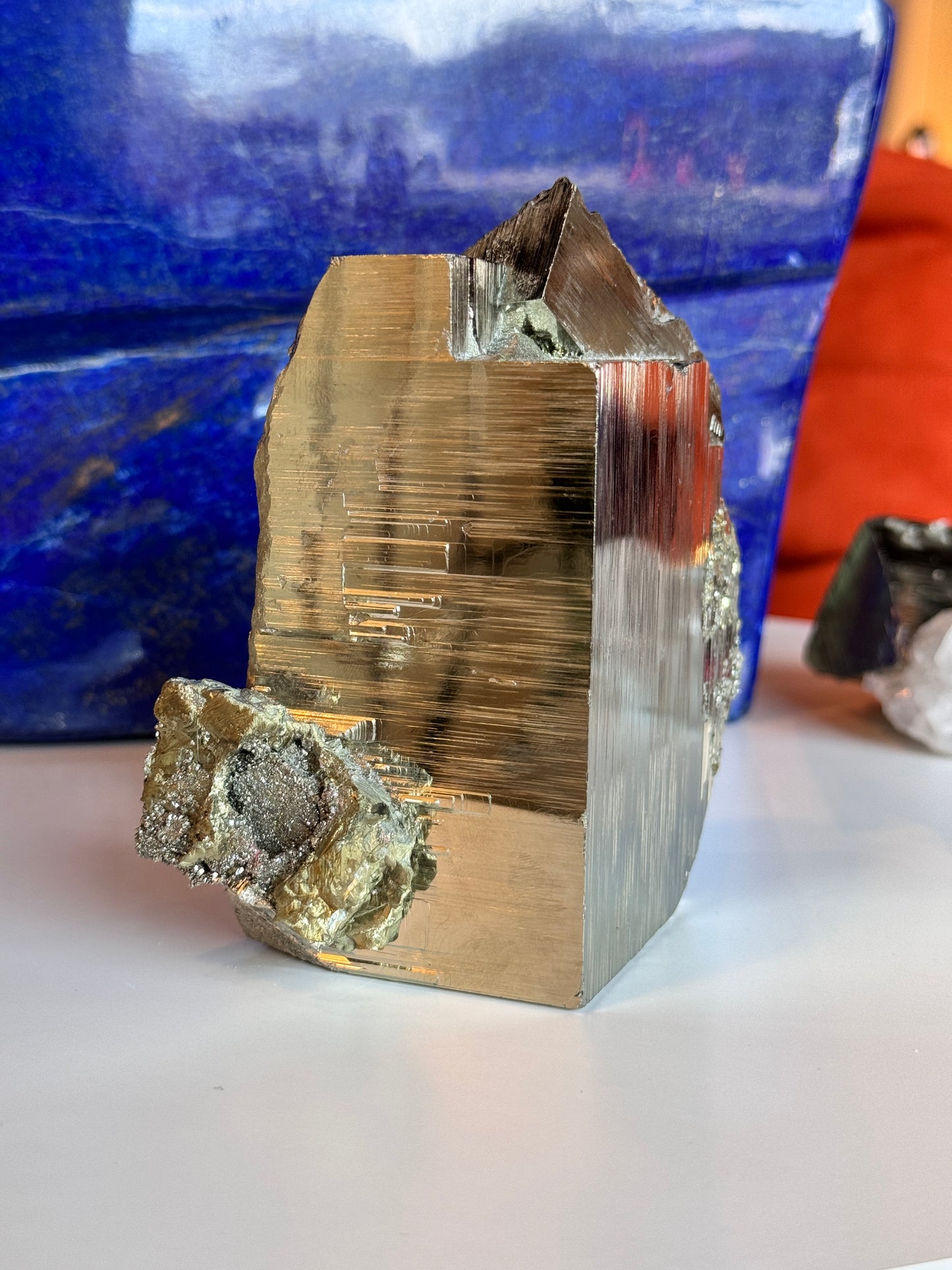 Natural Formation Cubic Peruvian Pyrite with druzy