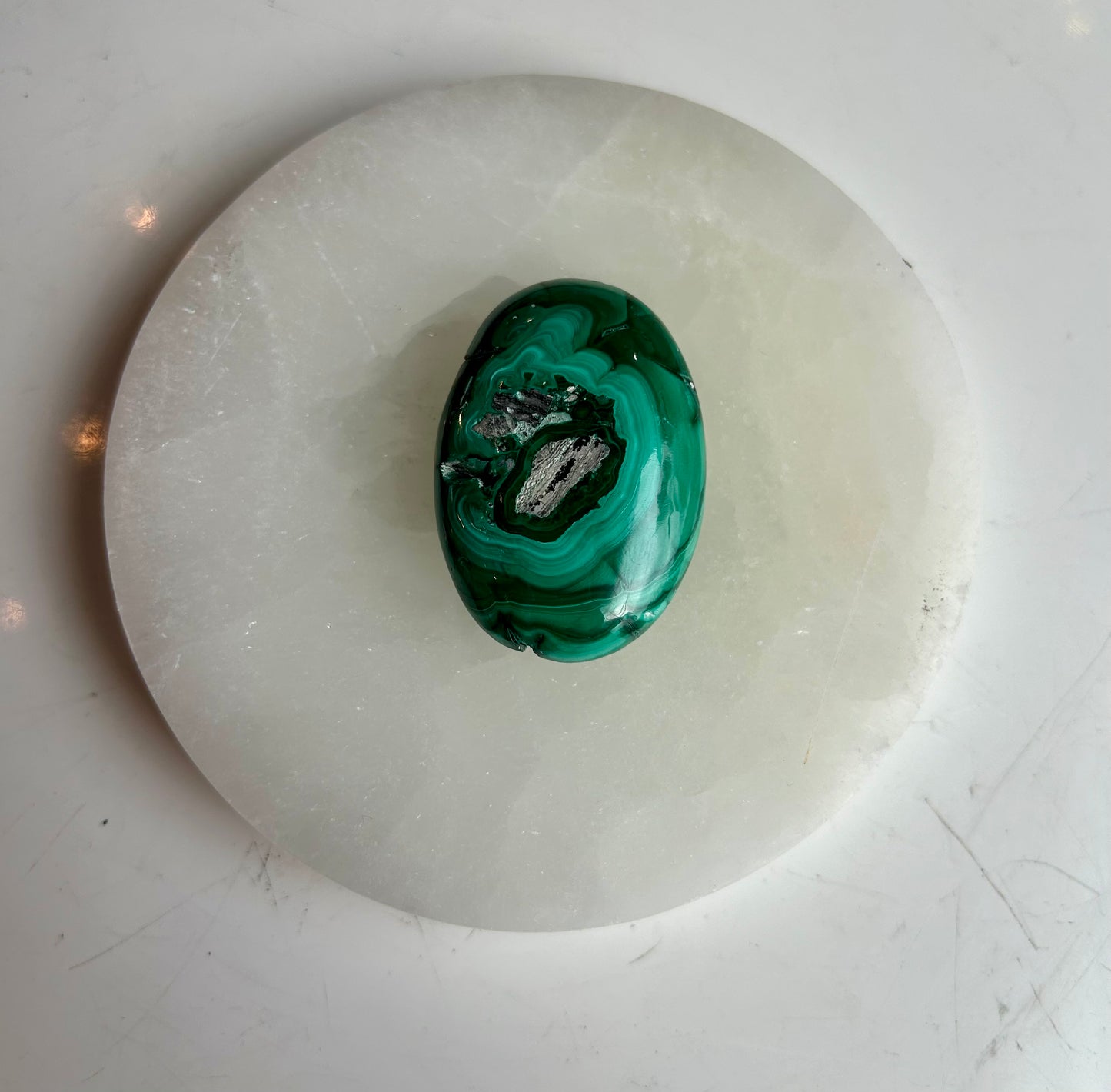 Malachite Palm Stone