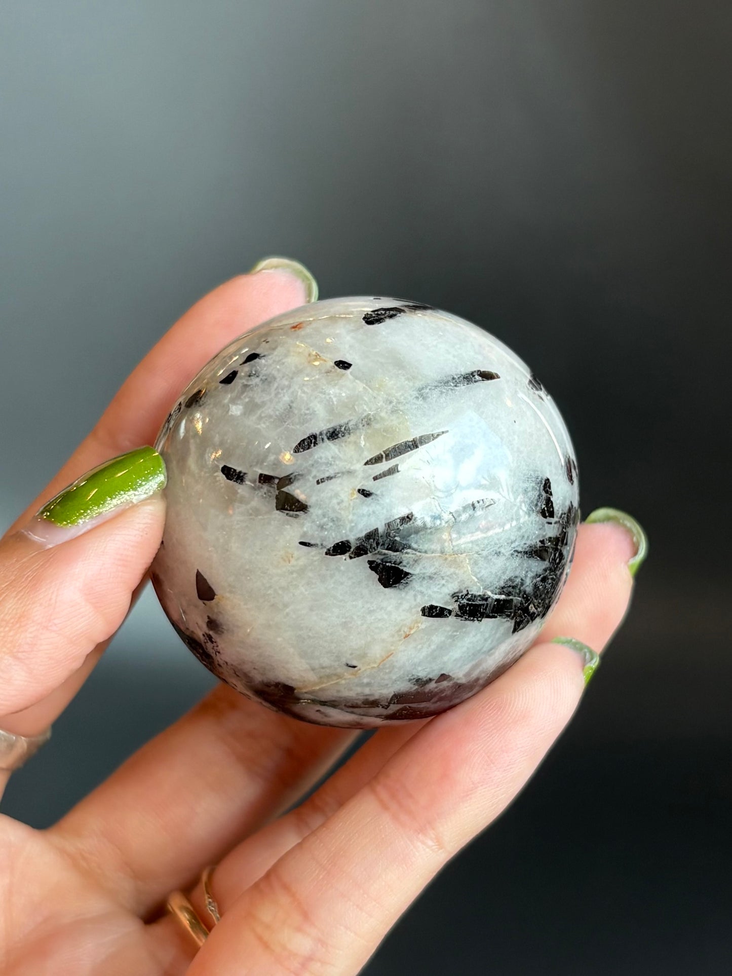Black Tourmaline in Quartz Sphere