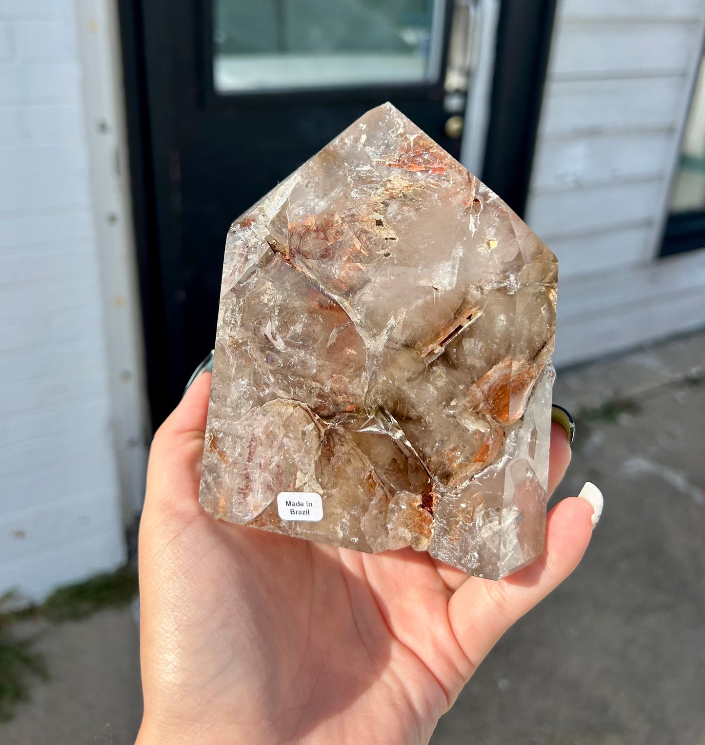 Polished Elestial Smoky Quartz Tower