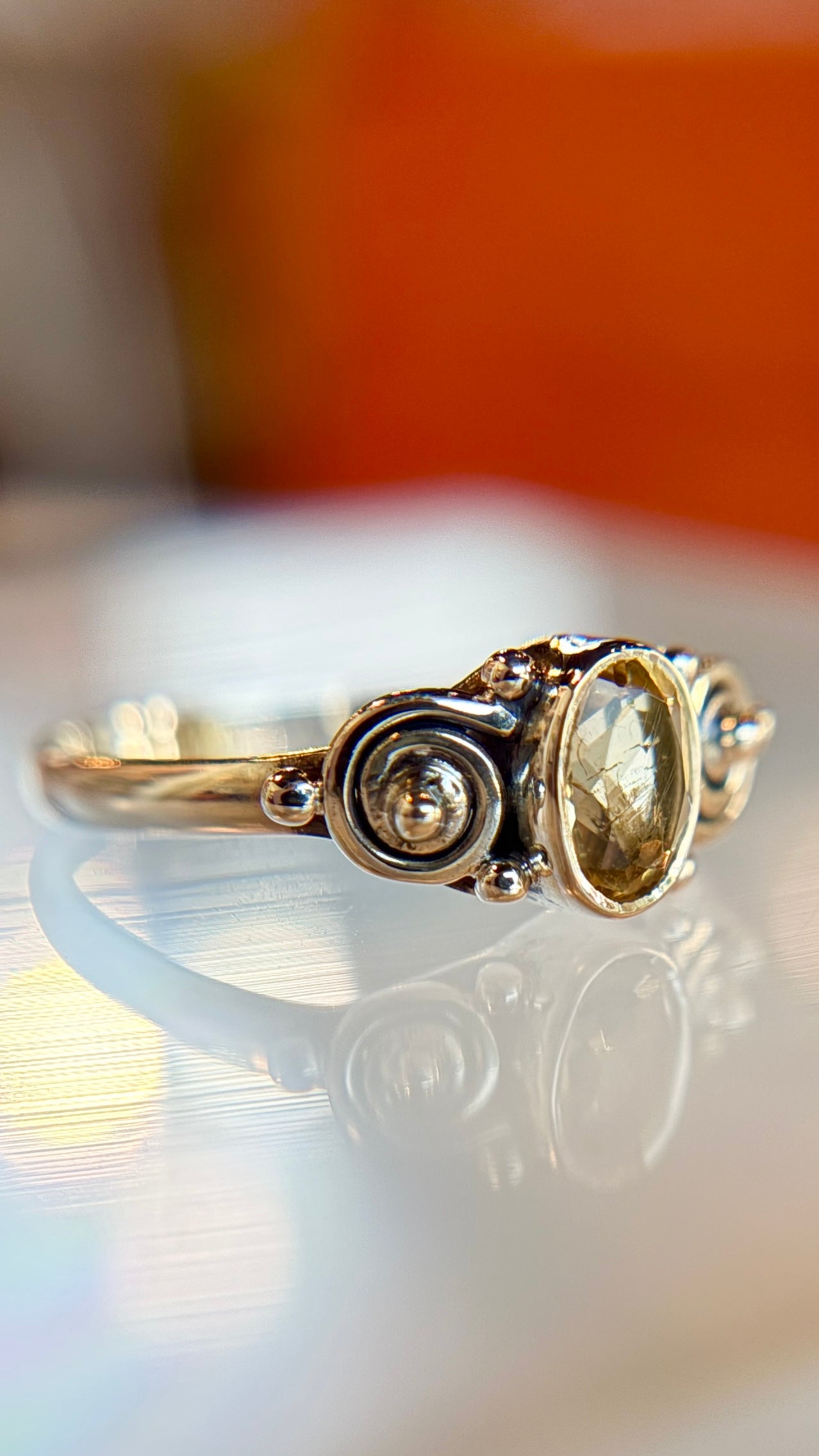 Cosmic Citrine Ring Size 8