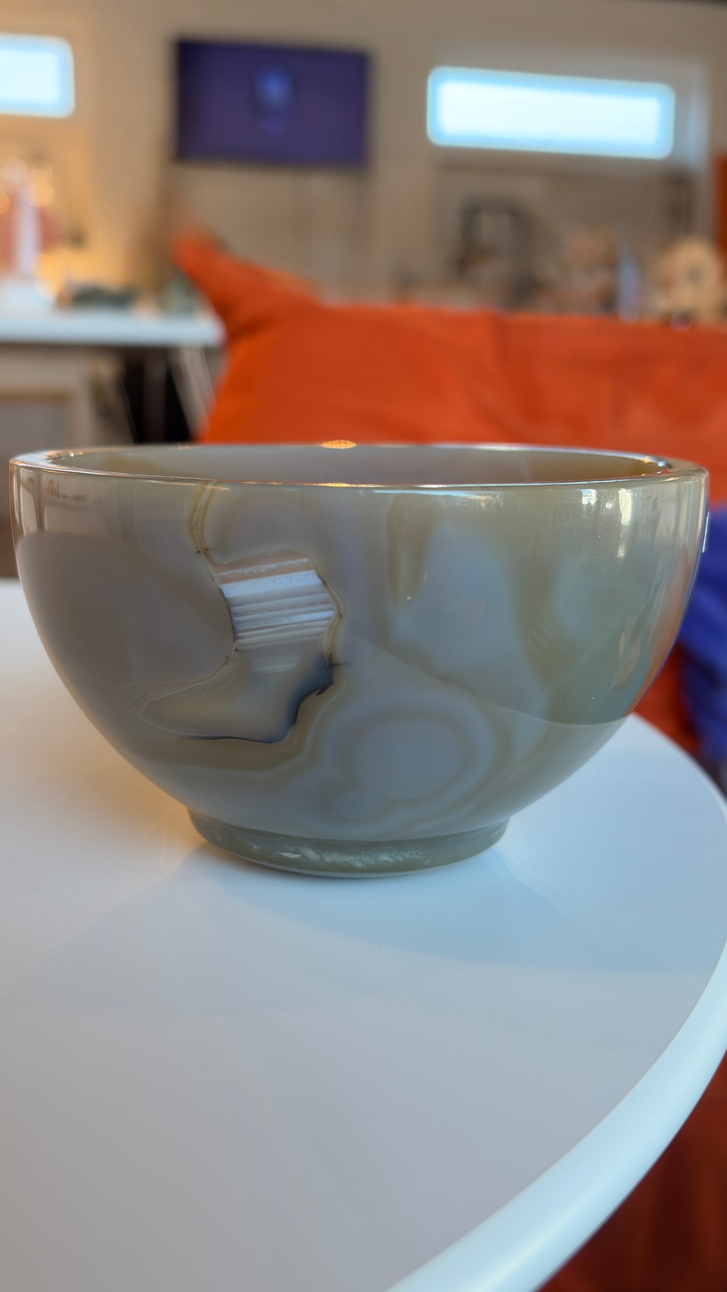 Banded Agate with Carnelian Bowl