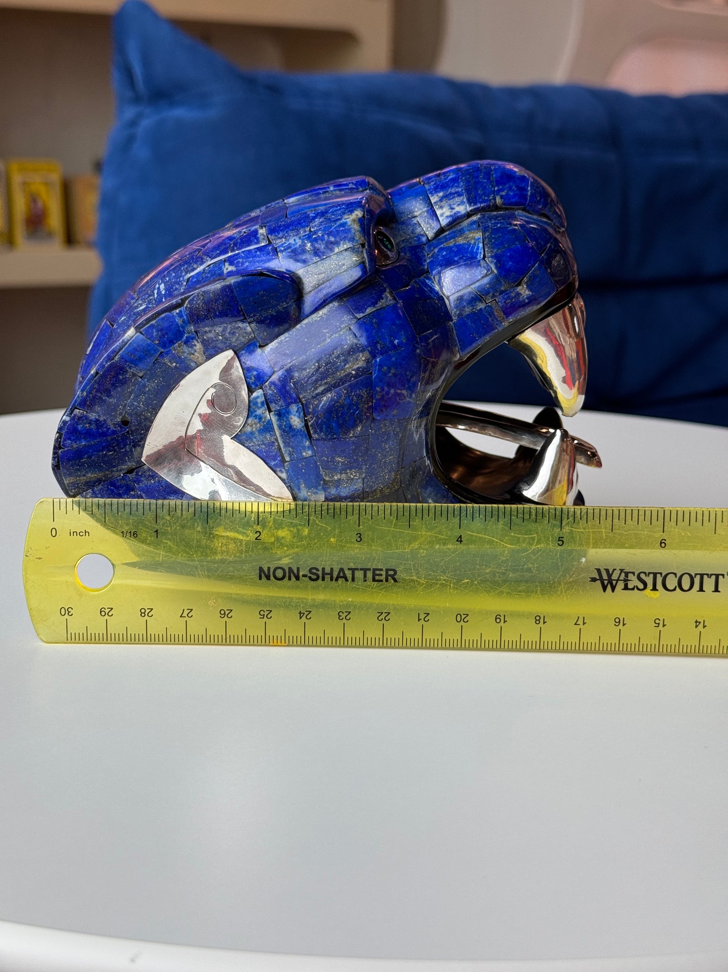 Large Mayan Jaguar Sculpture | Lapis Lazuli Opal and 95% silver accents