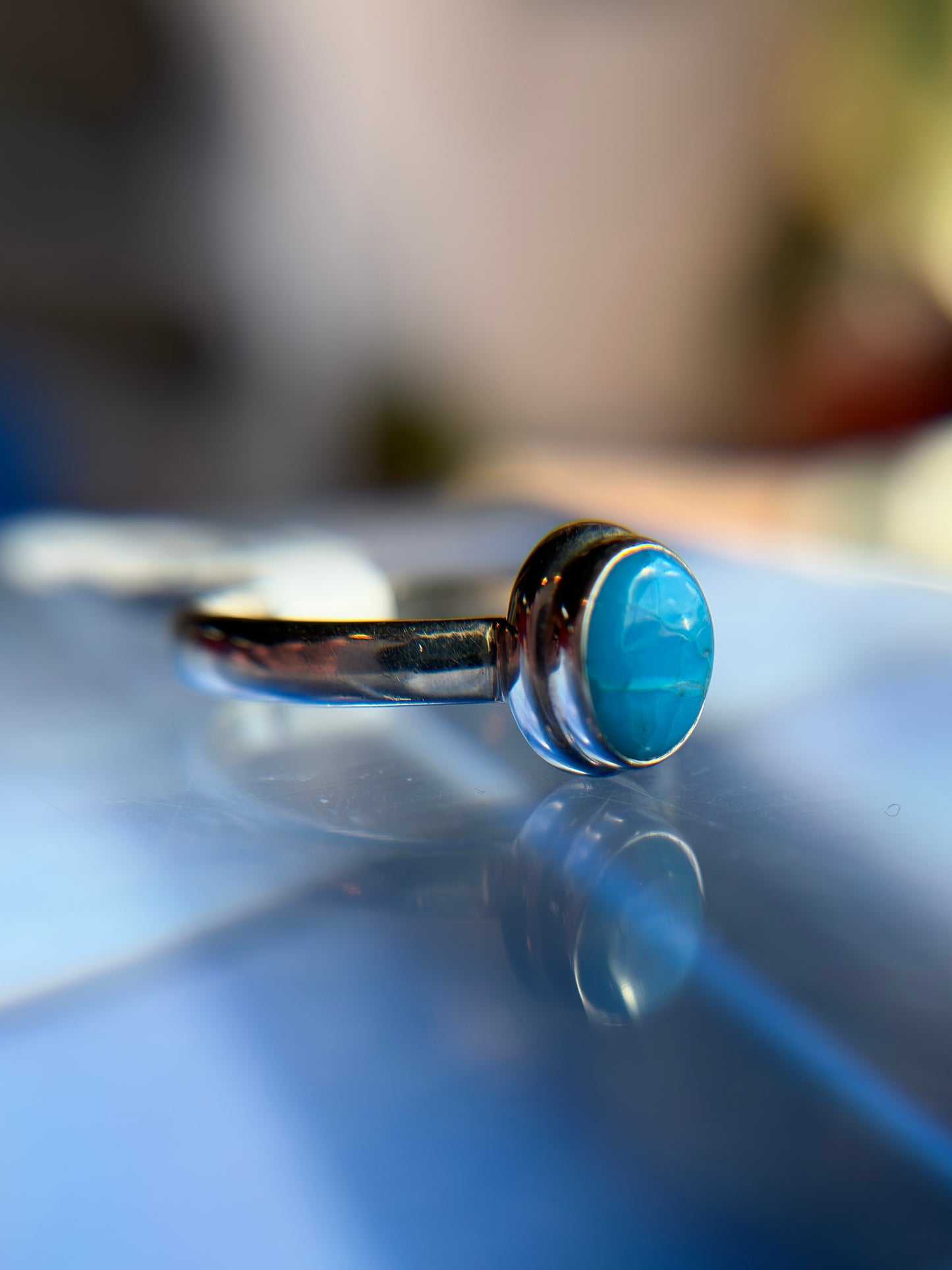 Kingman Turquoise Ring Size 7 Sterling Silver