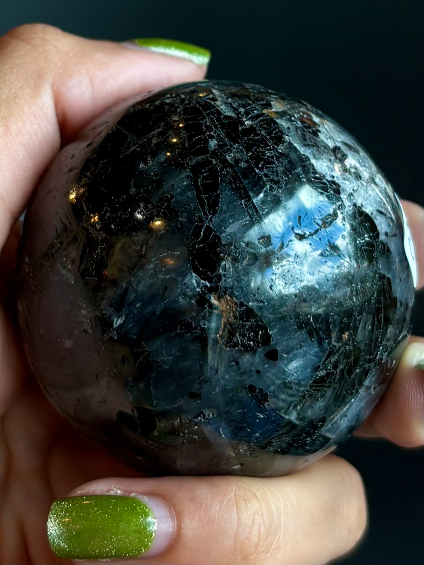 Black Tourmaline in Quartz Sphere