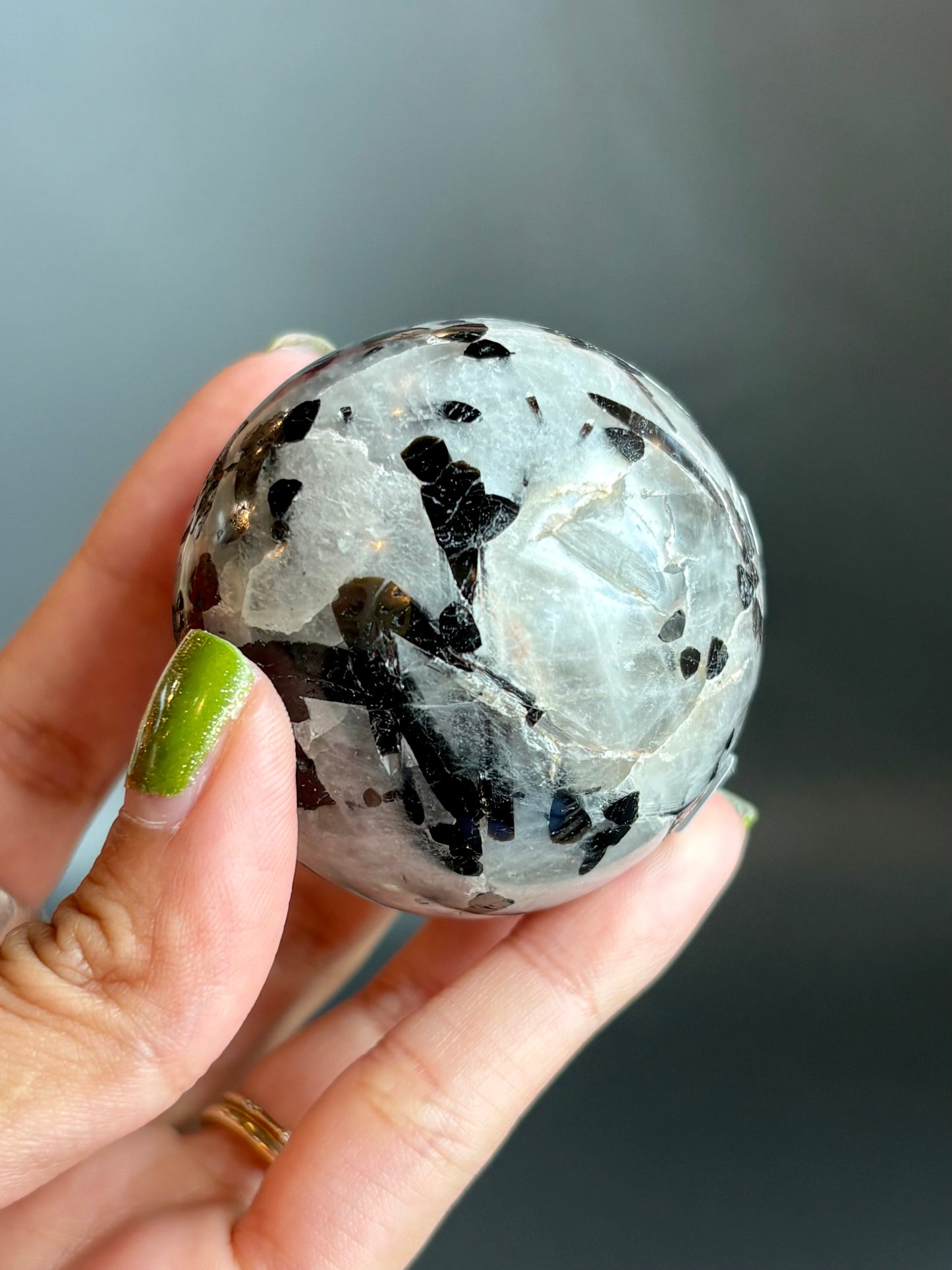 Black Tourmaline in Quartz Sphere