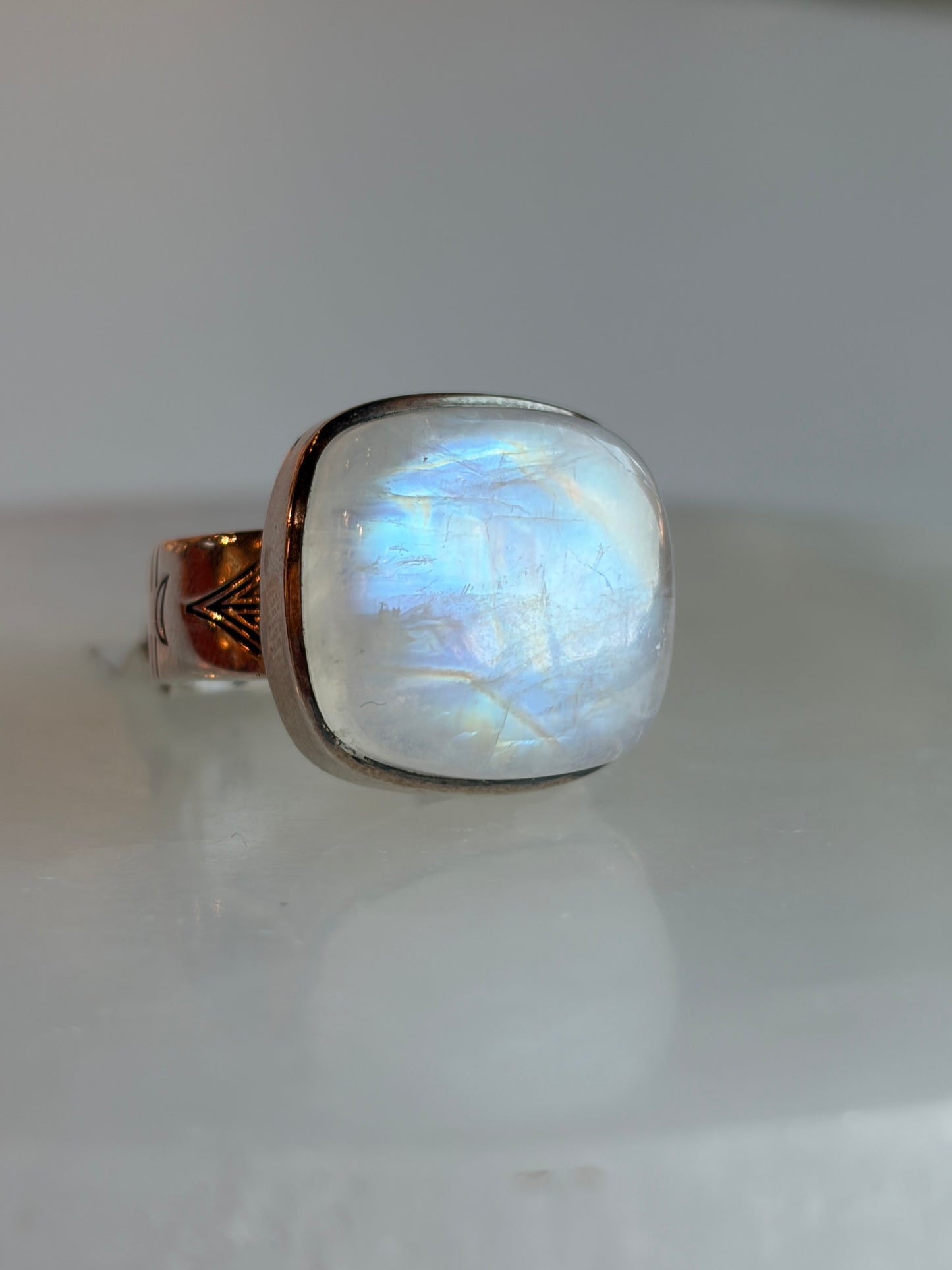 Rainbow Moonstone Ring Size 7