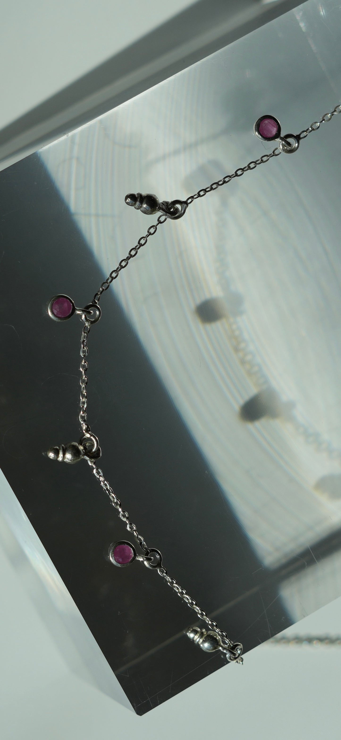 Sterling Silver African Ruby Necklace