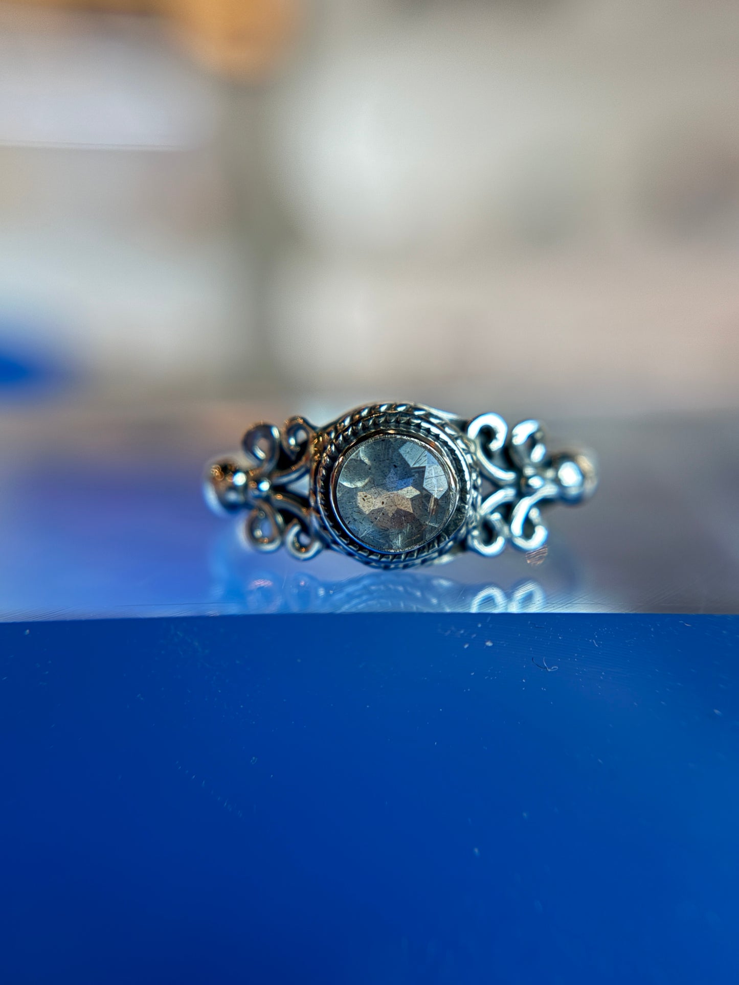 Labradorite Ring Size 9 Sterling Silver