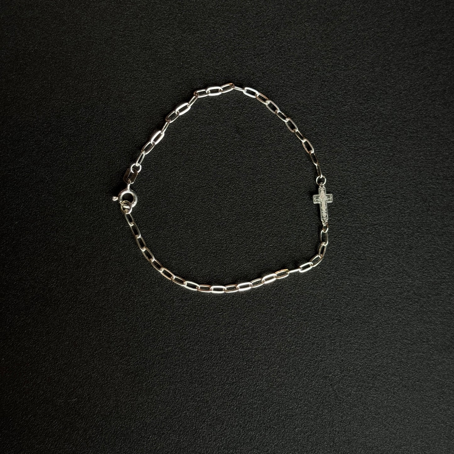 7” Sterling Silver Cross Bracelet