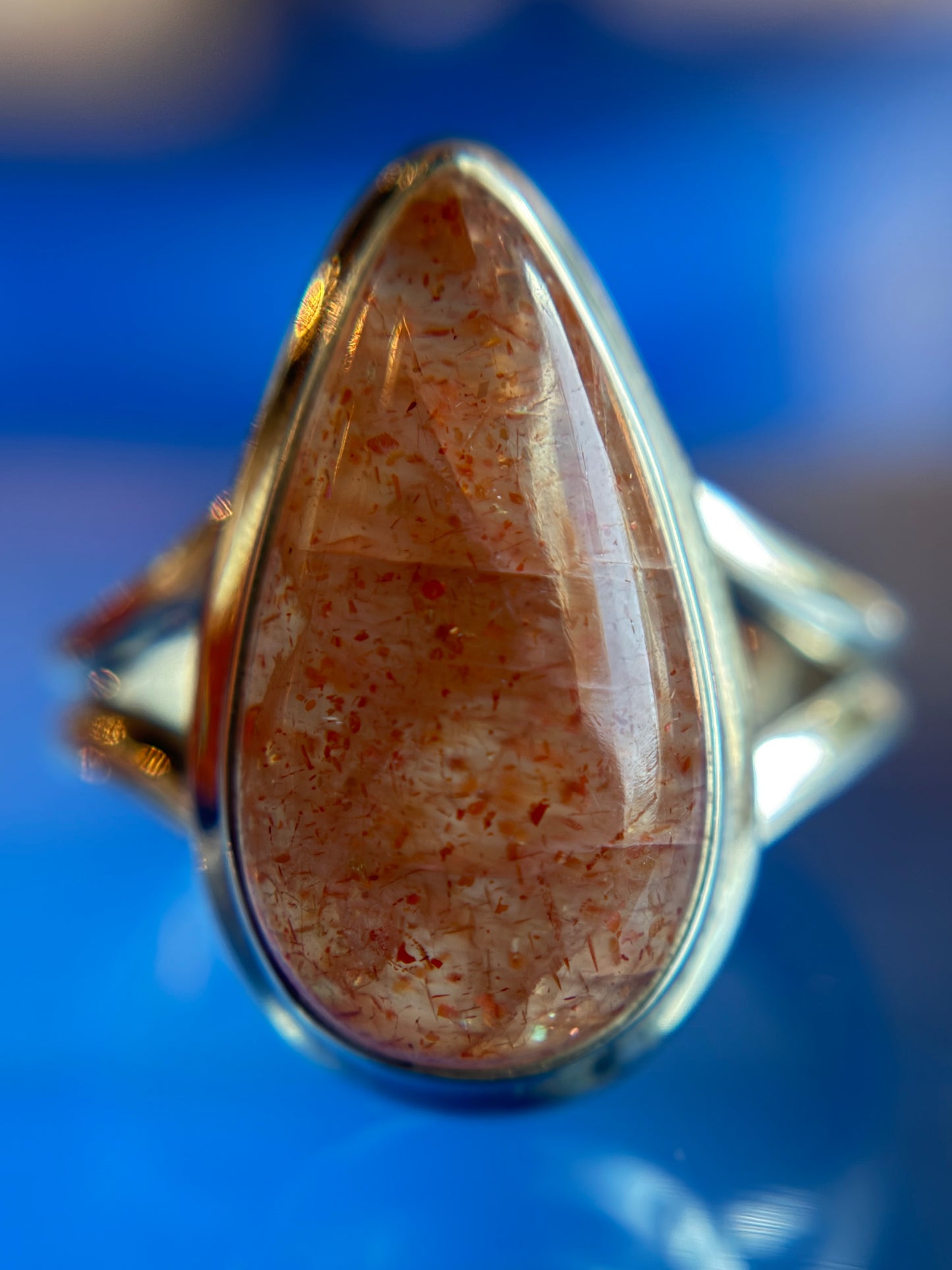 Sunstone Ring Size 9 Sterling Silver