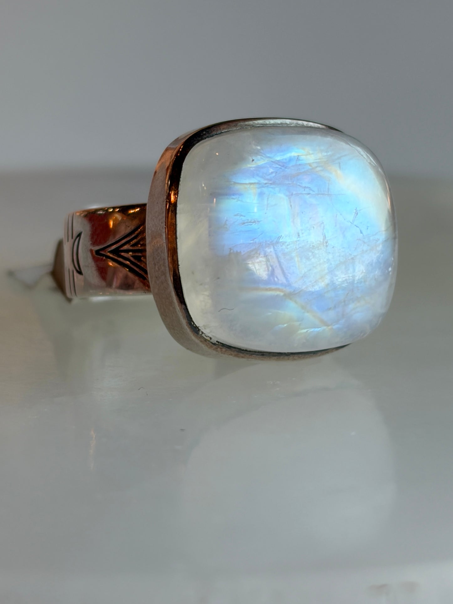 Rainbow Moonstone Ring Size 7