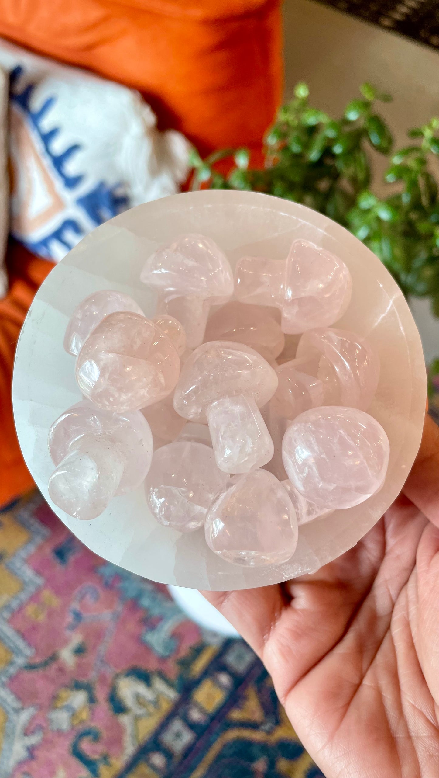 Rose Quartz Mushrooms