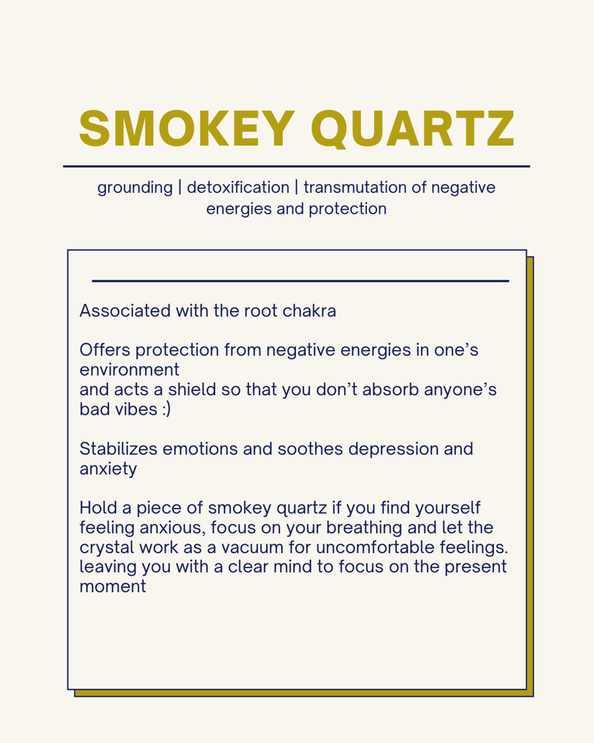 Smoky Quartz Tumble- Large