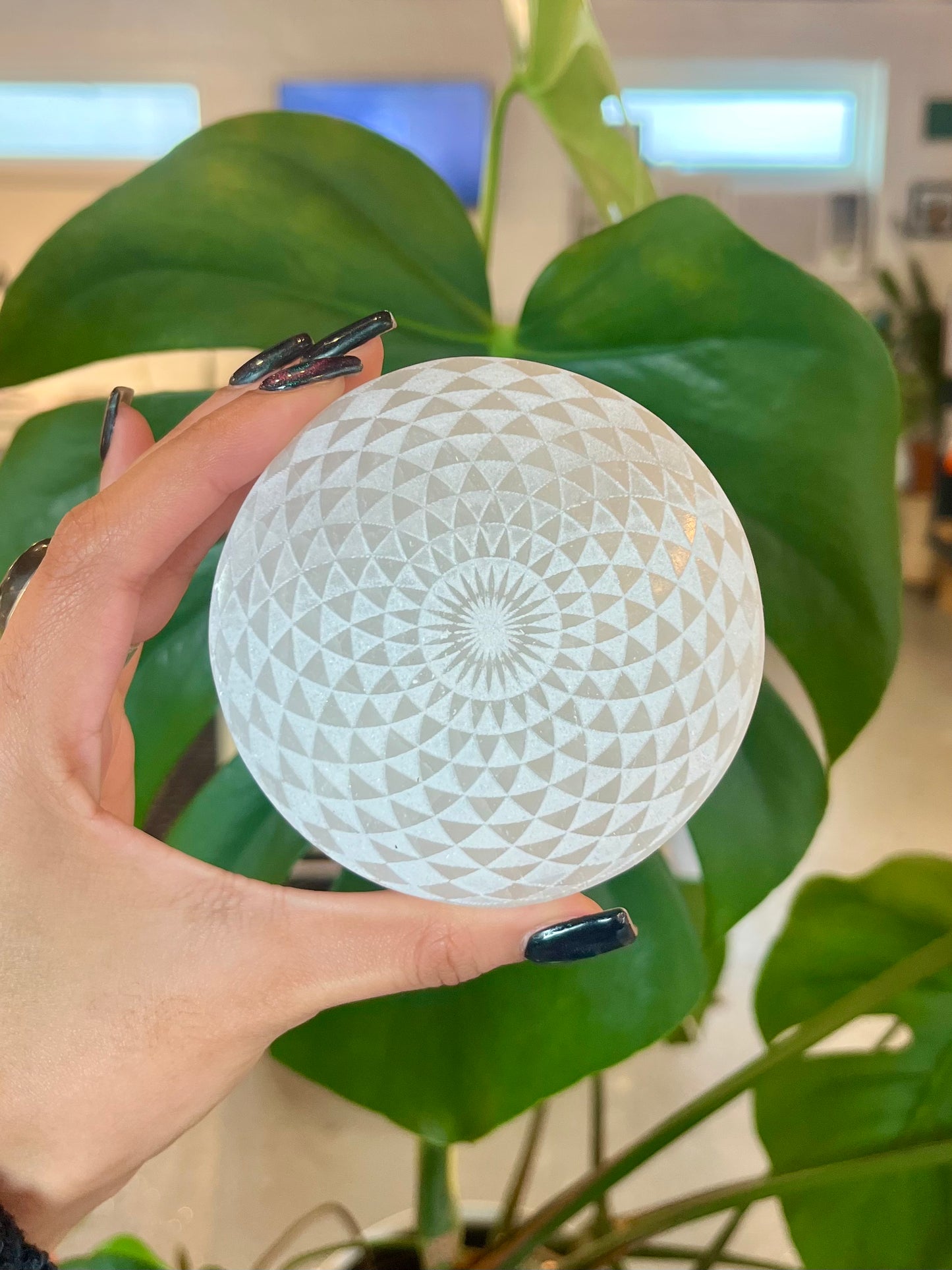 Selenite Plate: Sacred Geometry