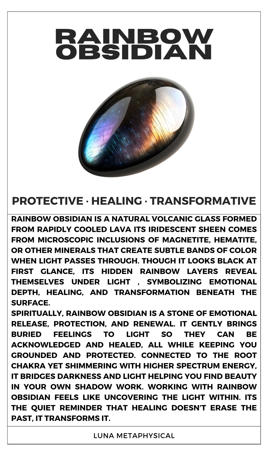 Large High Quality Rainbow Obsidian