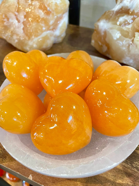 Orange Calcite Hearts