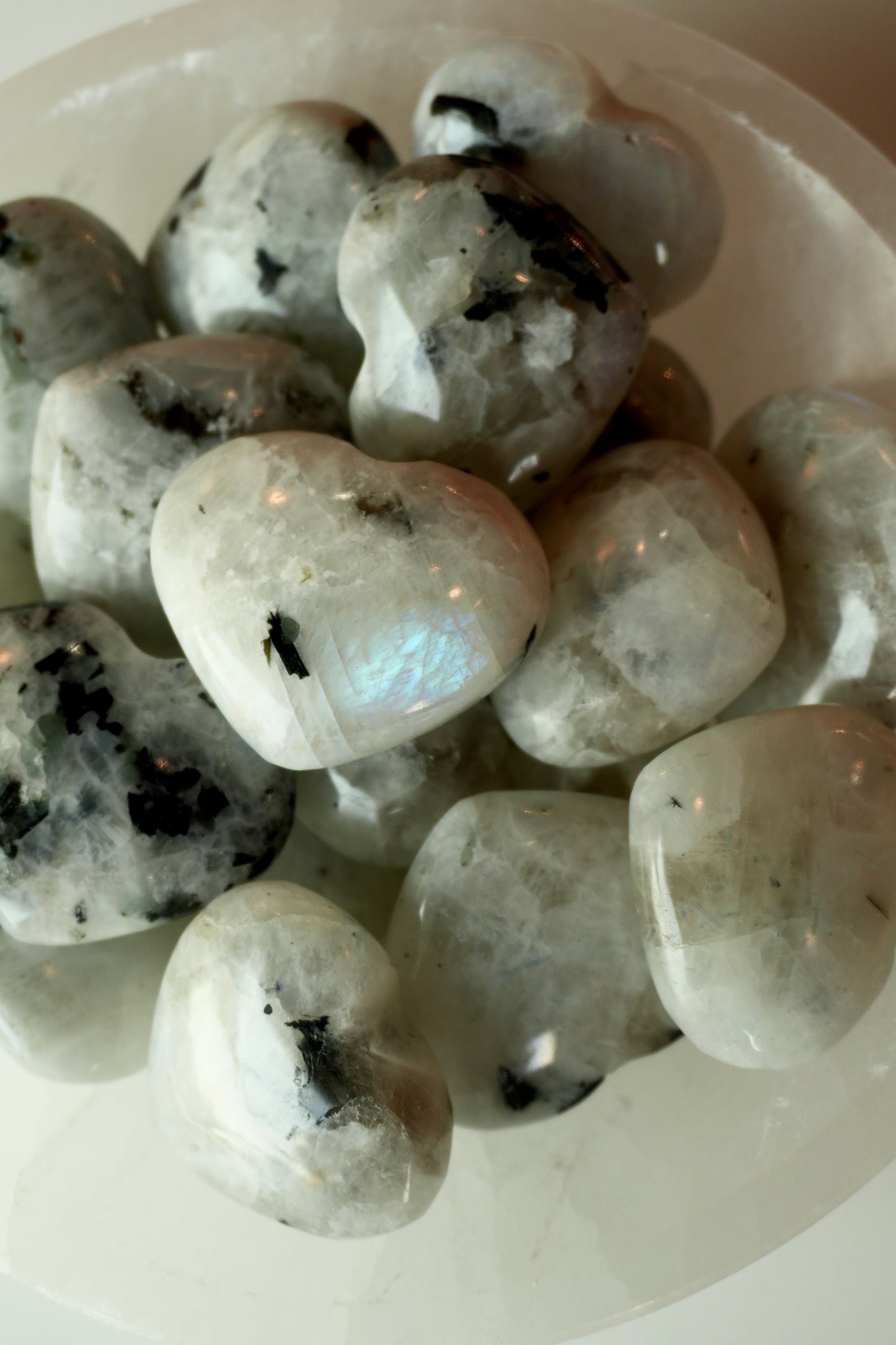Rainbow Moonstone Mini Hearts