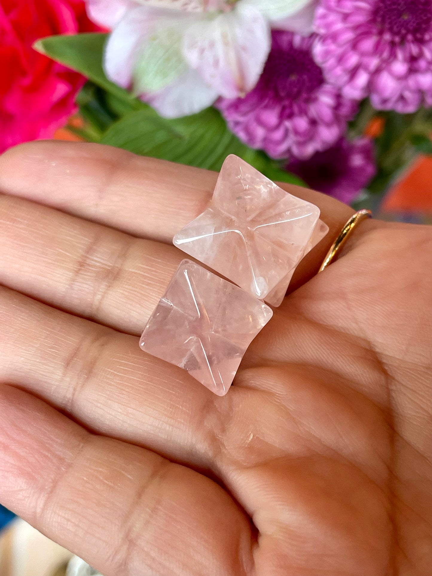 Mini Rose Quartz Merkabas